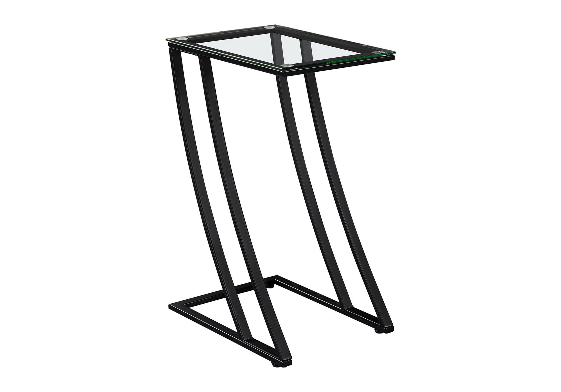 Accent Table - Black Metal With Tempered Glass-Accent Table-DECOROLALA