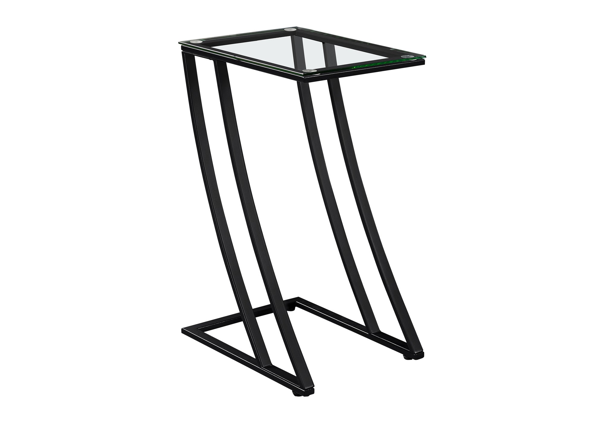 Accent Table - Black Metal With Tempered Glass-Accent Table-DECOROLALA