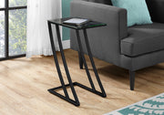 Accent Table - Black Metal With Tempered Glass-Accent Table-DECOROLALA