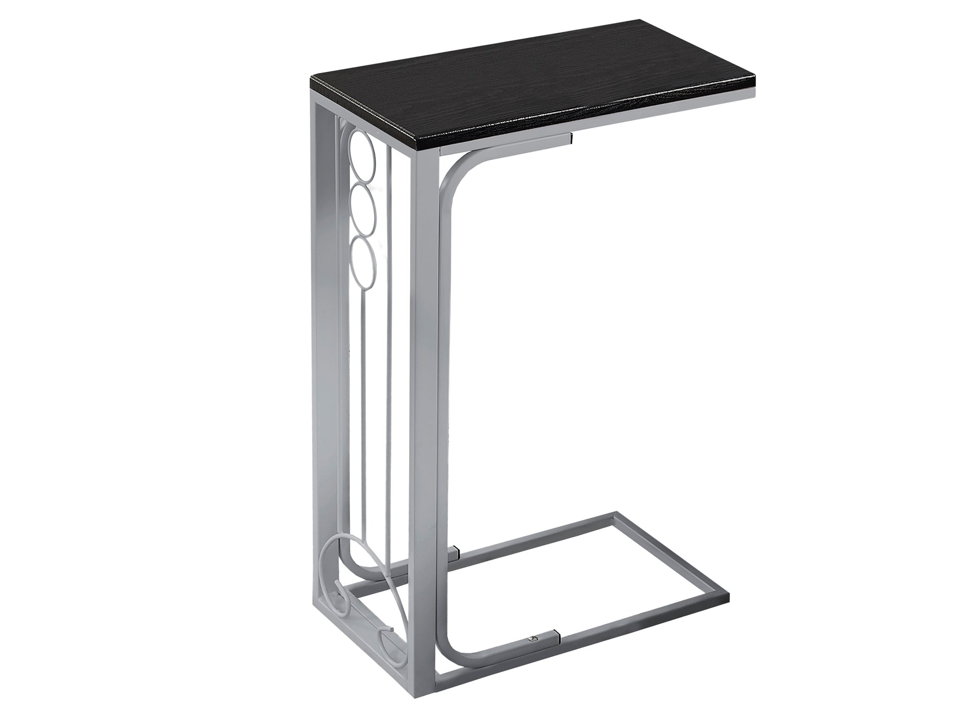 Accent Table Black Top Silver Metal Base-Accent Table-DECOROLALA