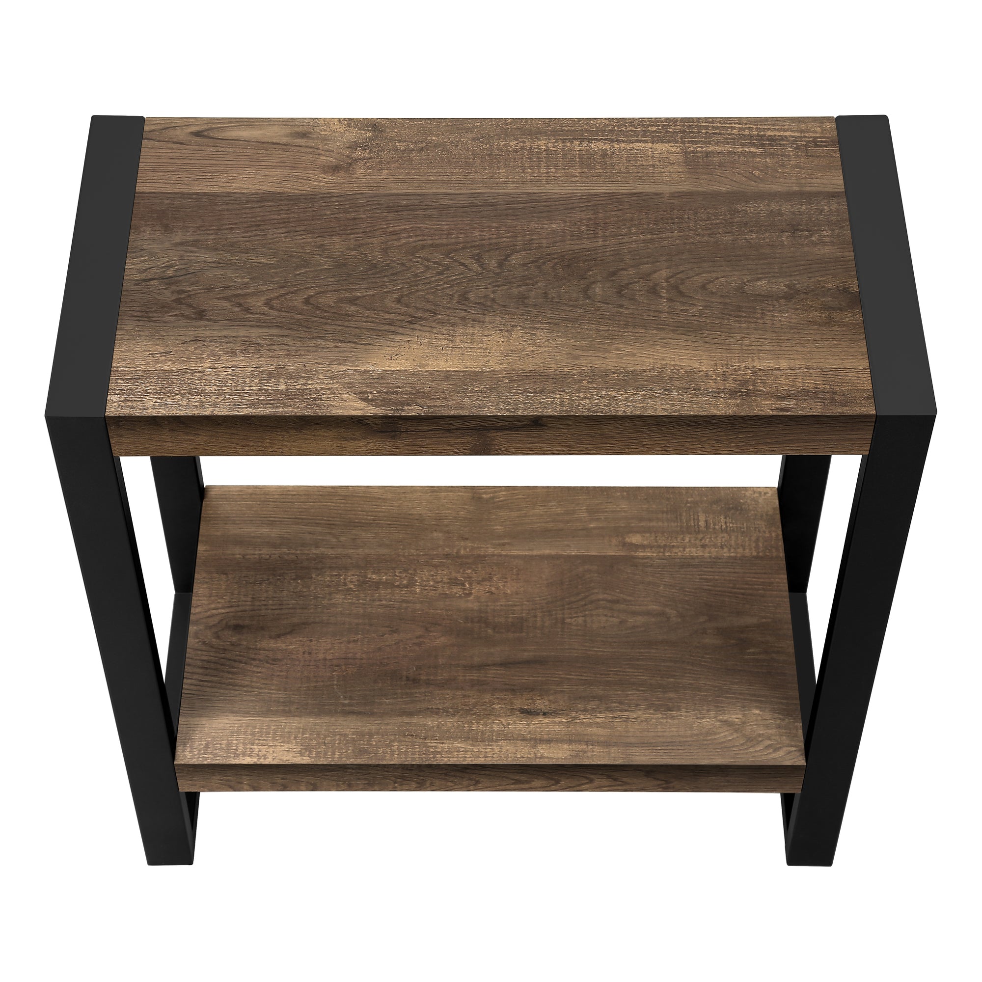 Accent Table - Brown Reclaimed Wood-Look / Black Metal-Accent Table-DECOROLALA