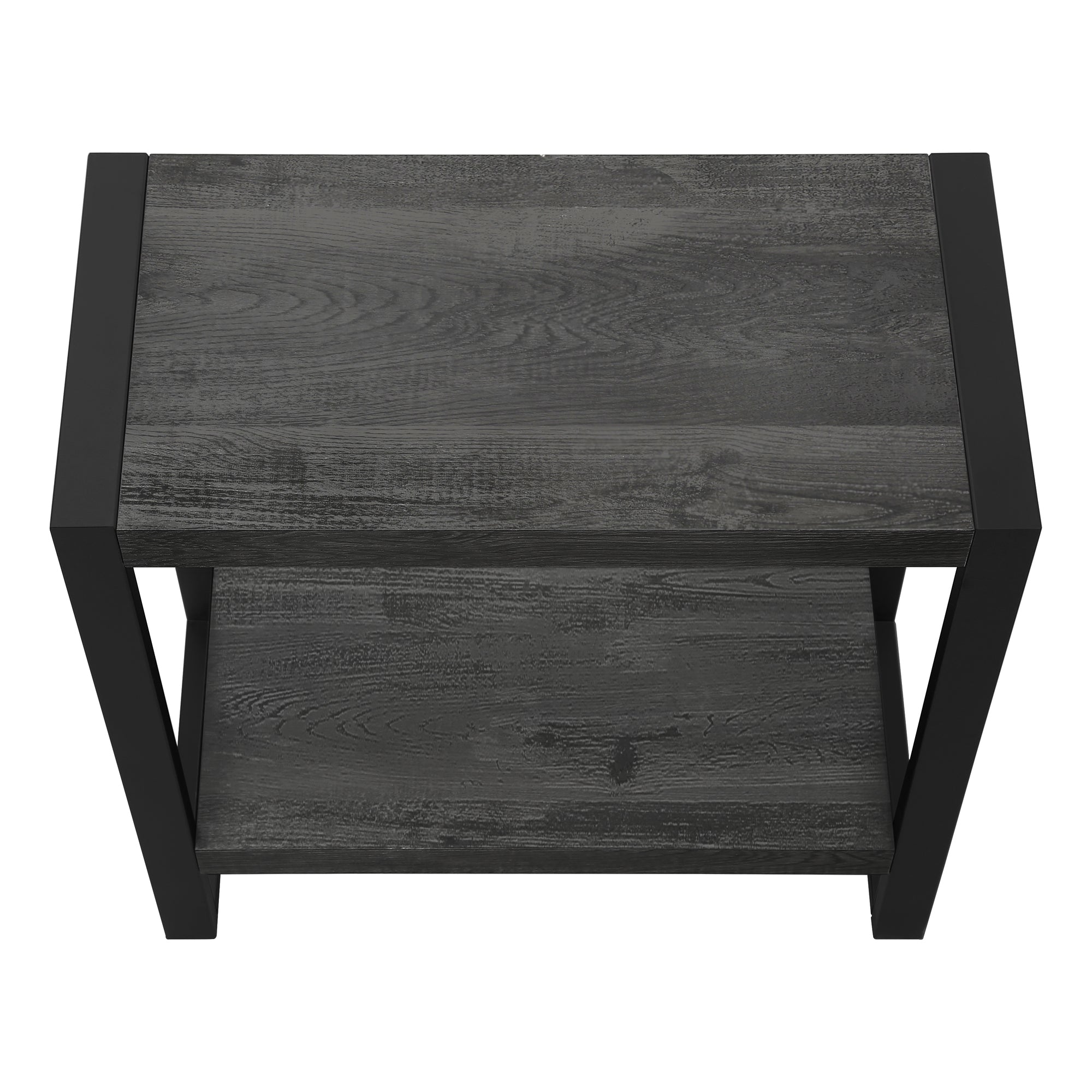 Accent Table - Brown Reclaimed Wood-Look / Black Metal-Accent Table-DECOROLALA