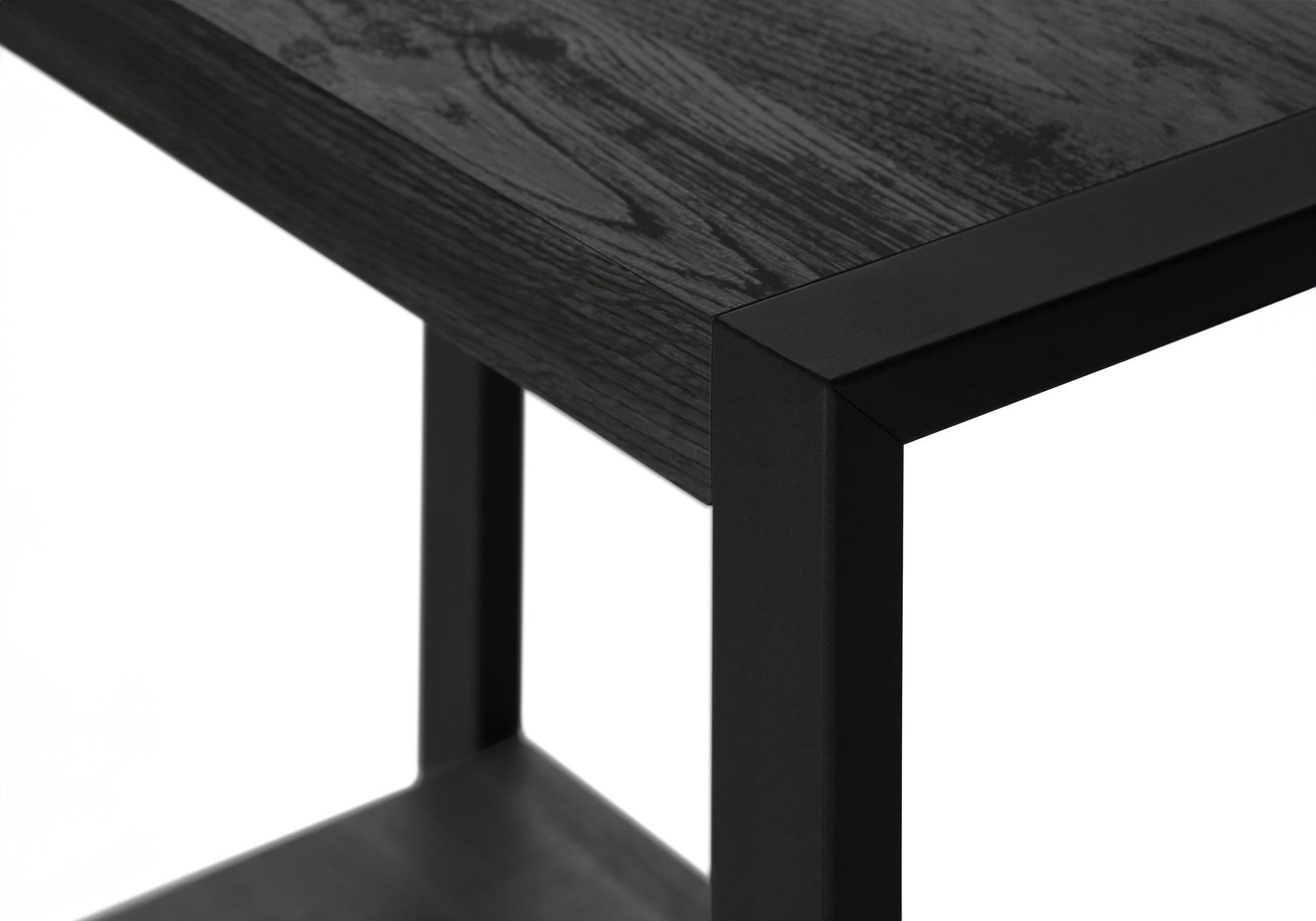 Accent Table - Brown Reclaimed Wood-Look / Black Metal-Accent Table-DECOROLALA
