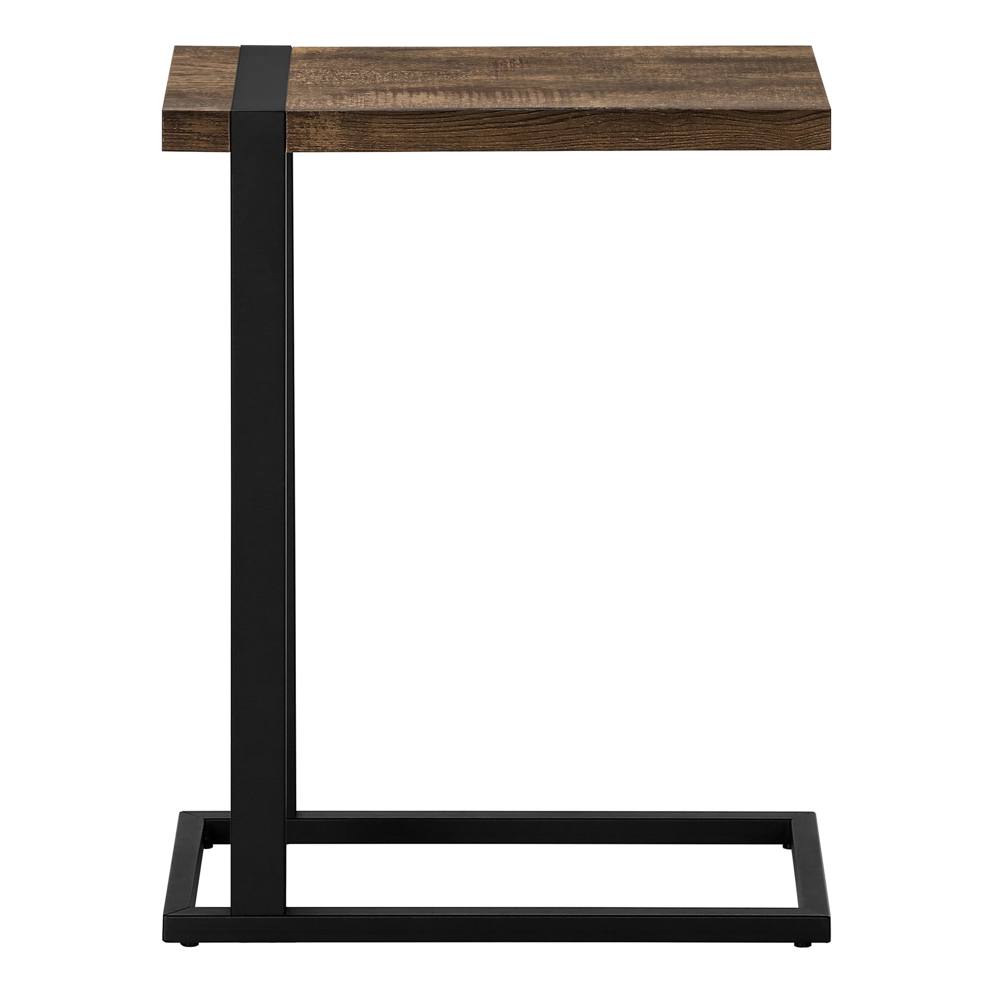 Accent Table Brown Reclaimed Wood/Black Metal C-Shape-Accent Table-DECOROLALA