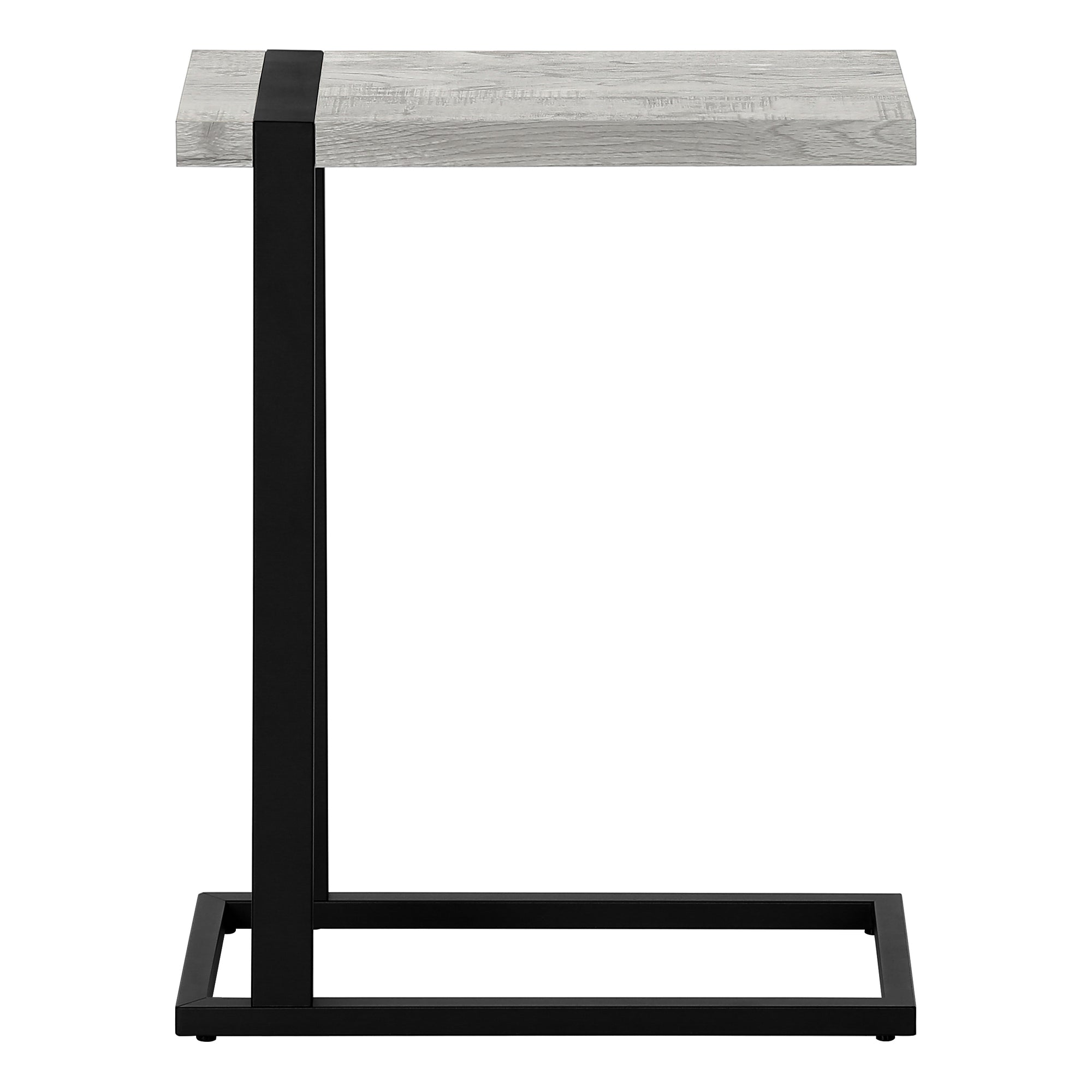 Accent Table Brown Reclaimed Wood/Black Metal C-Shape-Accent Table-DECOROLALA