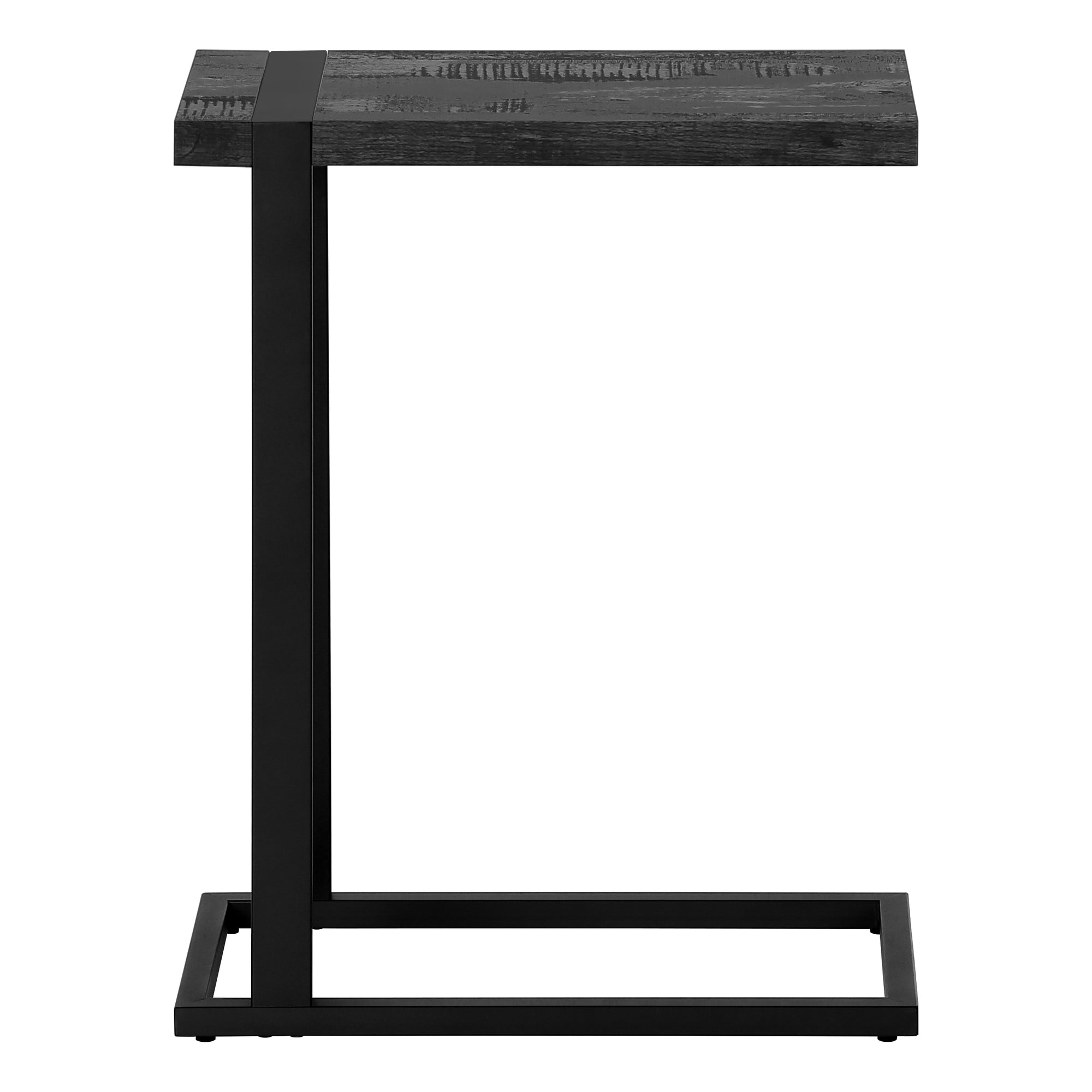 Accent Table Brown Reclaimed Wood/Black Metal C-Shape-Accent Table-DECOROLALA