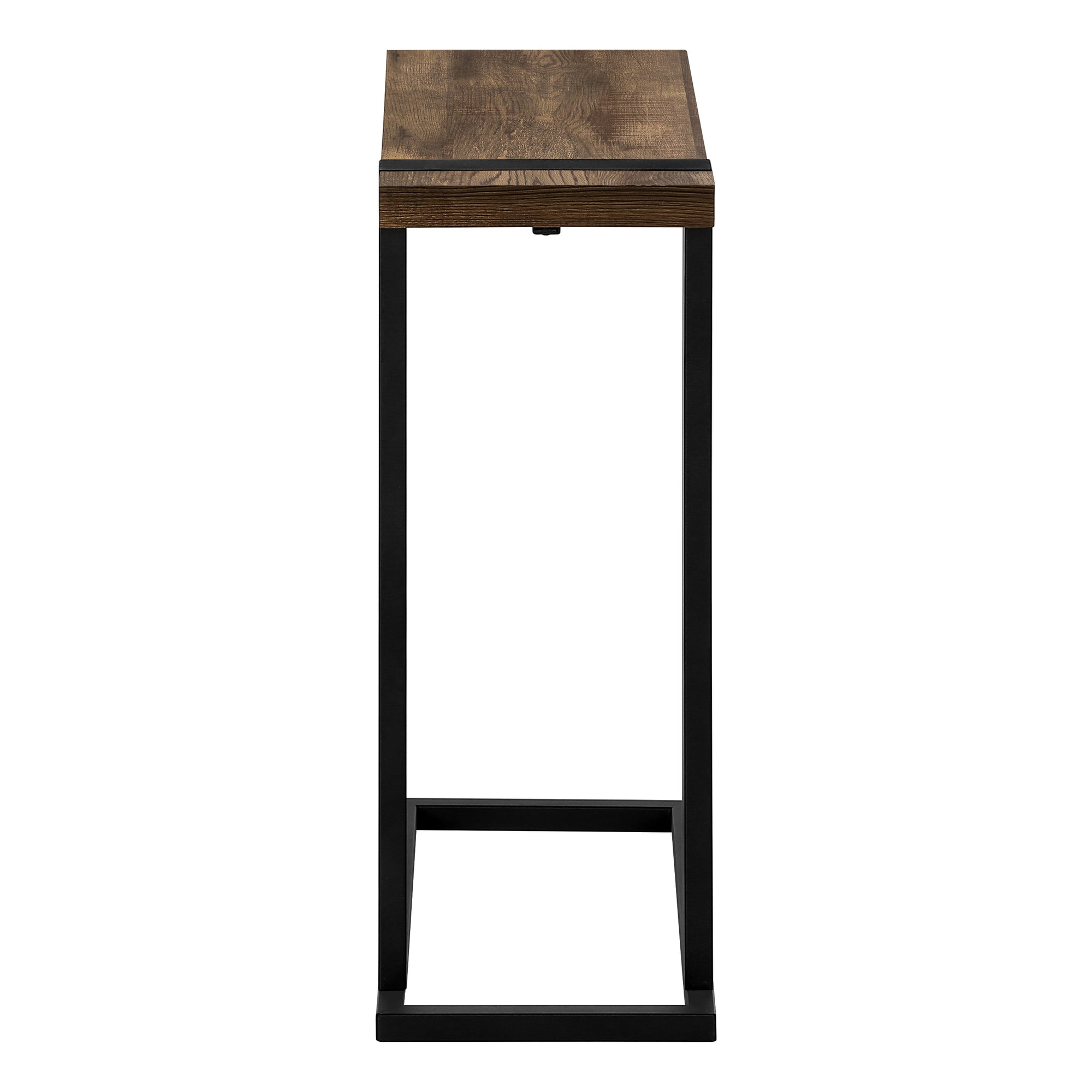 Accent Table Brown Reclaimed Wood/Black Metal C-Shape-Accent Table-DECOROLALA