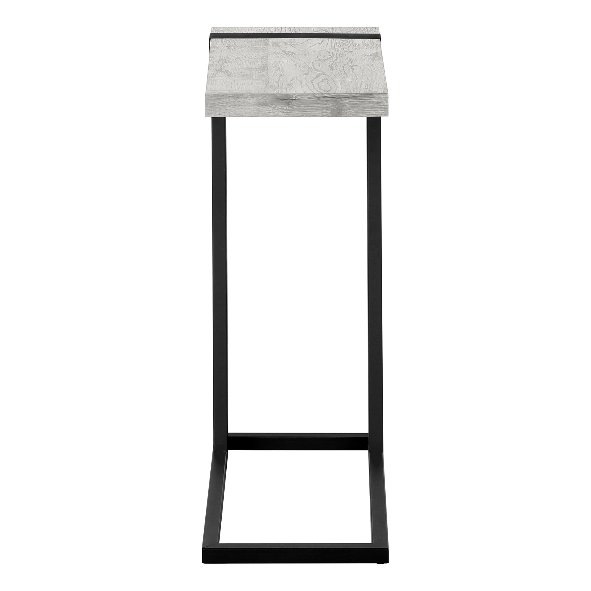 Accent Table Brown Reclaimed Wood/Black Metal C-Shape-Accent Table-DECOROLALA