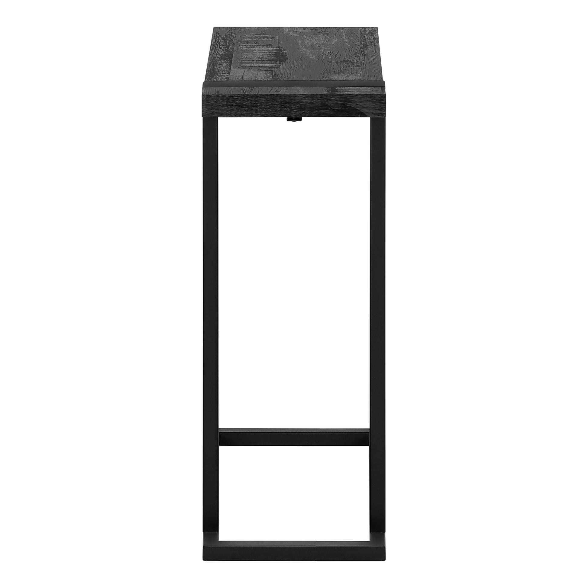 Accent Table Brown Reclaimed Wood/Black Metal C-Shape-Accent Table-DECOROLALA