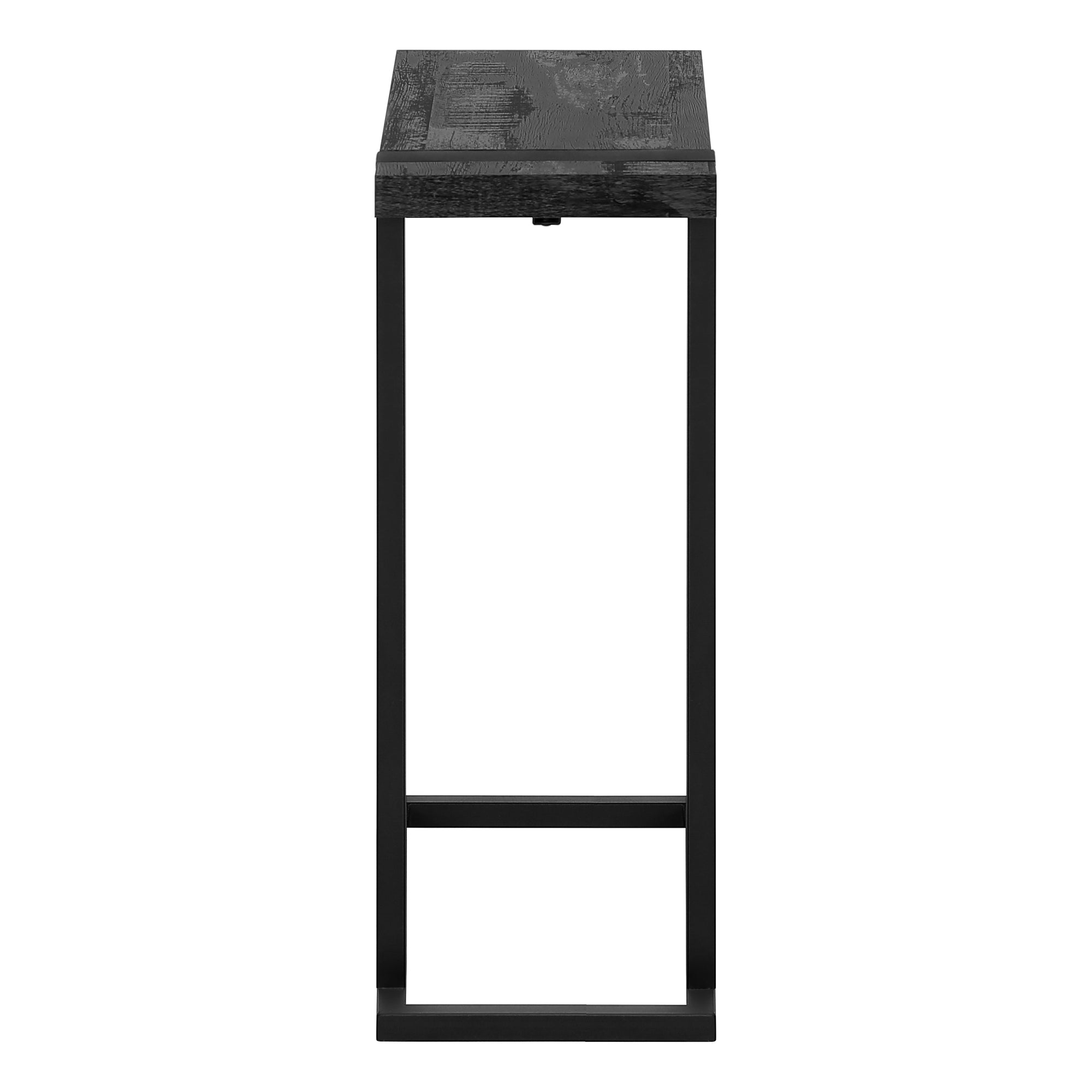 Accent Table Brown Reclaimed Wood/Black Metal C-Shape-Accent Table-DECOROLALA