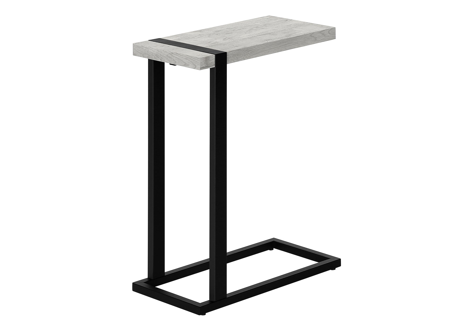 Accent Table Brown Reclaimed Wood/Black Metal C-Shape-Accent Table-DECOROLALA