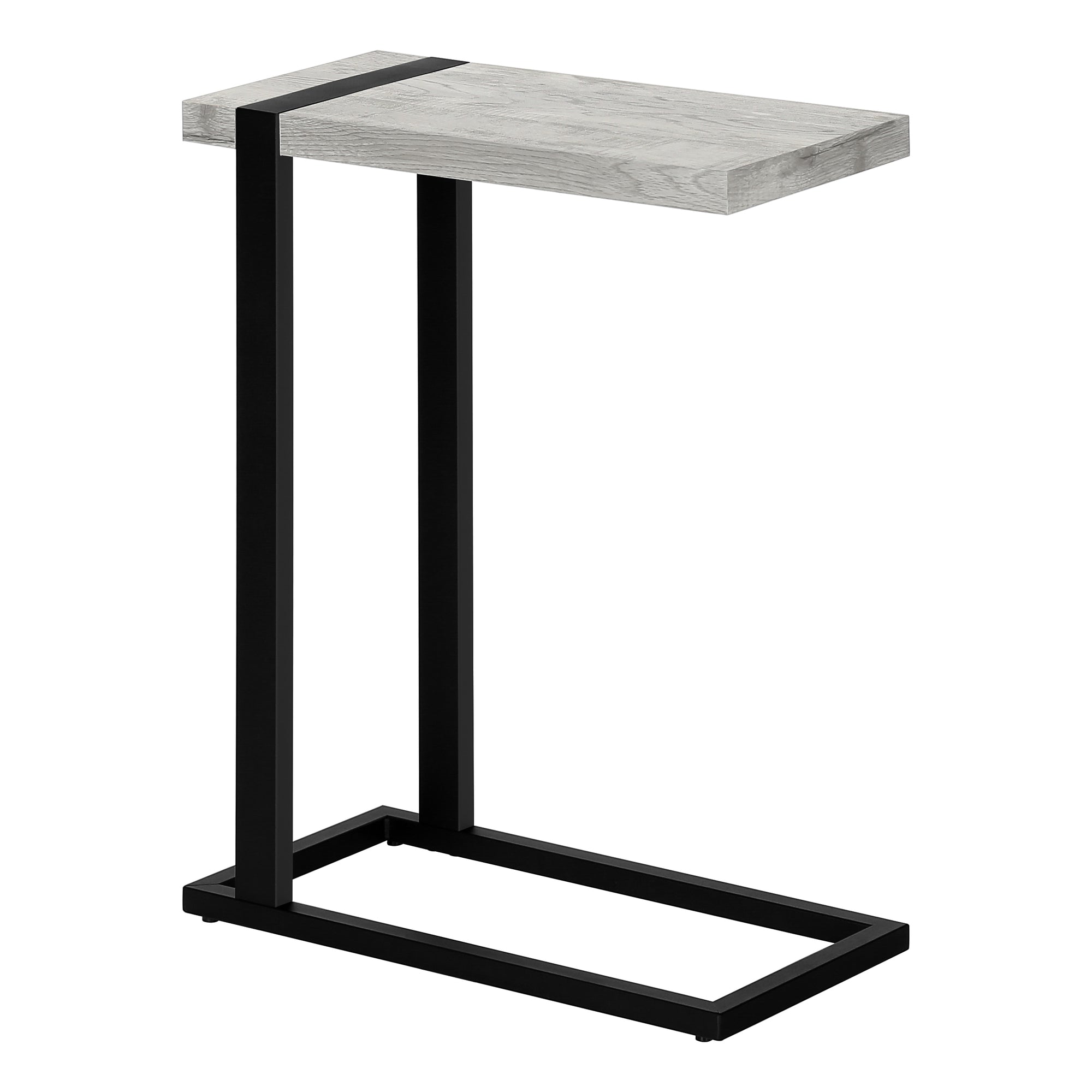 Accent Table Brown Reclaimed Wood/Black Metal C-Shape-Accent Table-DECOROLALA