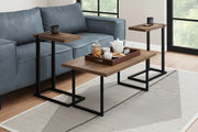 Accent Table Brown Reclaimed Wood/Black Metal C-Shape-Accent Table-DECOROLALA