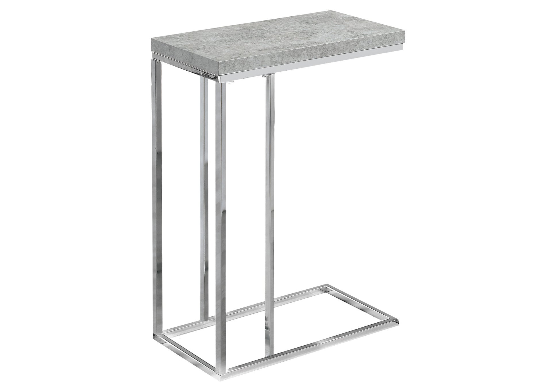 Accent Table C-Shape Espresso Wood Bronze Metal-Accent Table-DECOROLALA