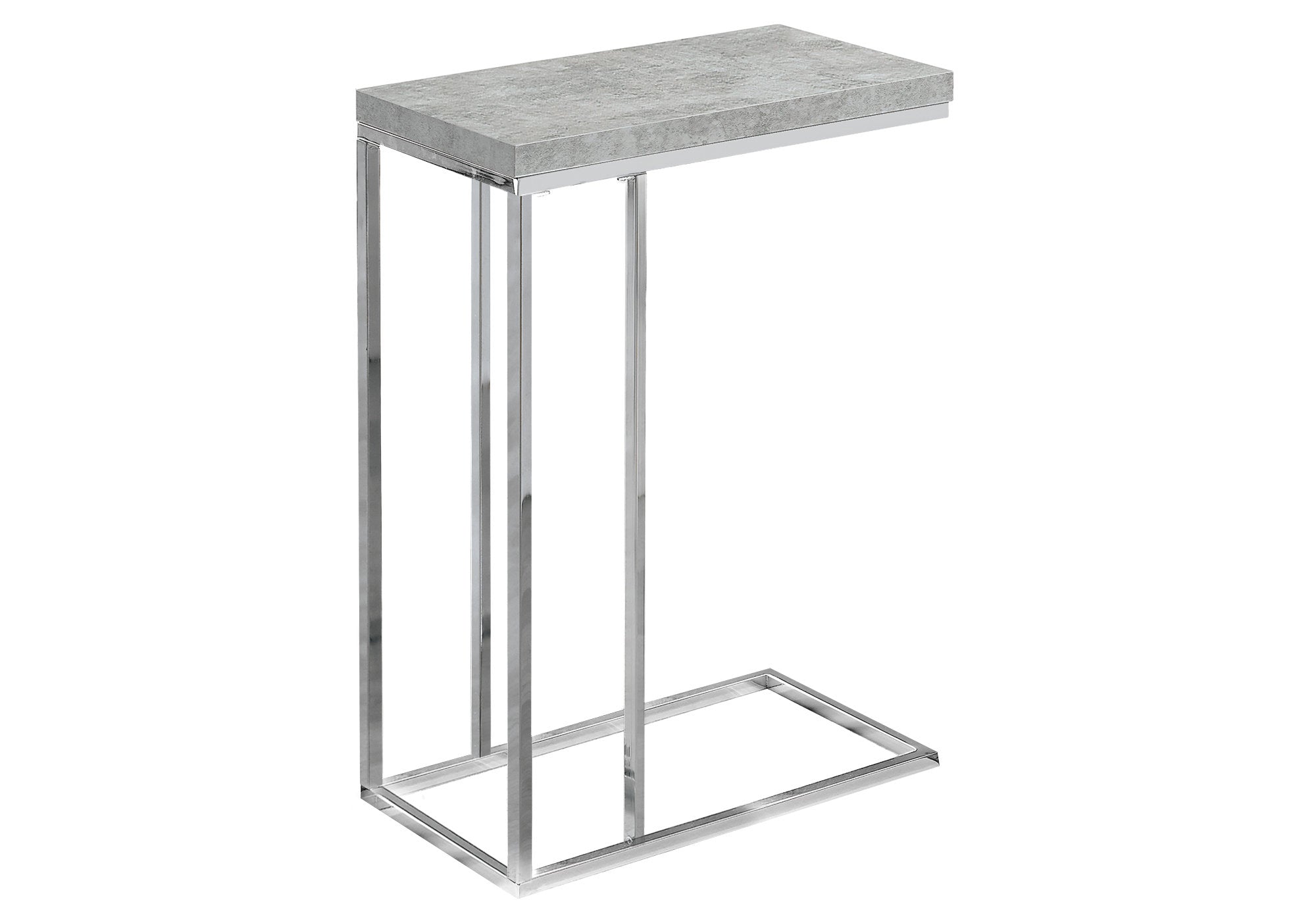 Accent Table C-Shape Espresso Wood Bronze Metal-Accent Table-DECOROLALA