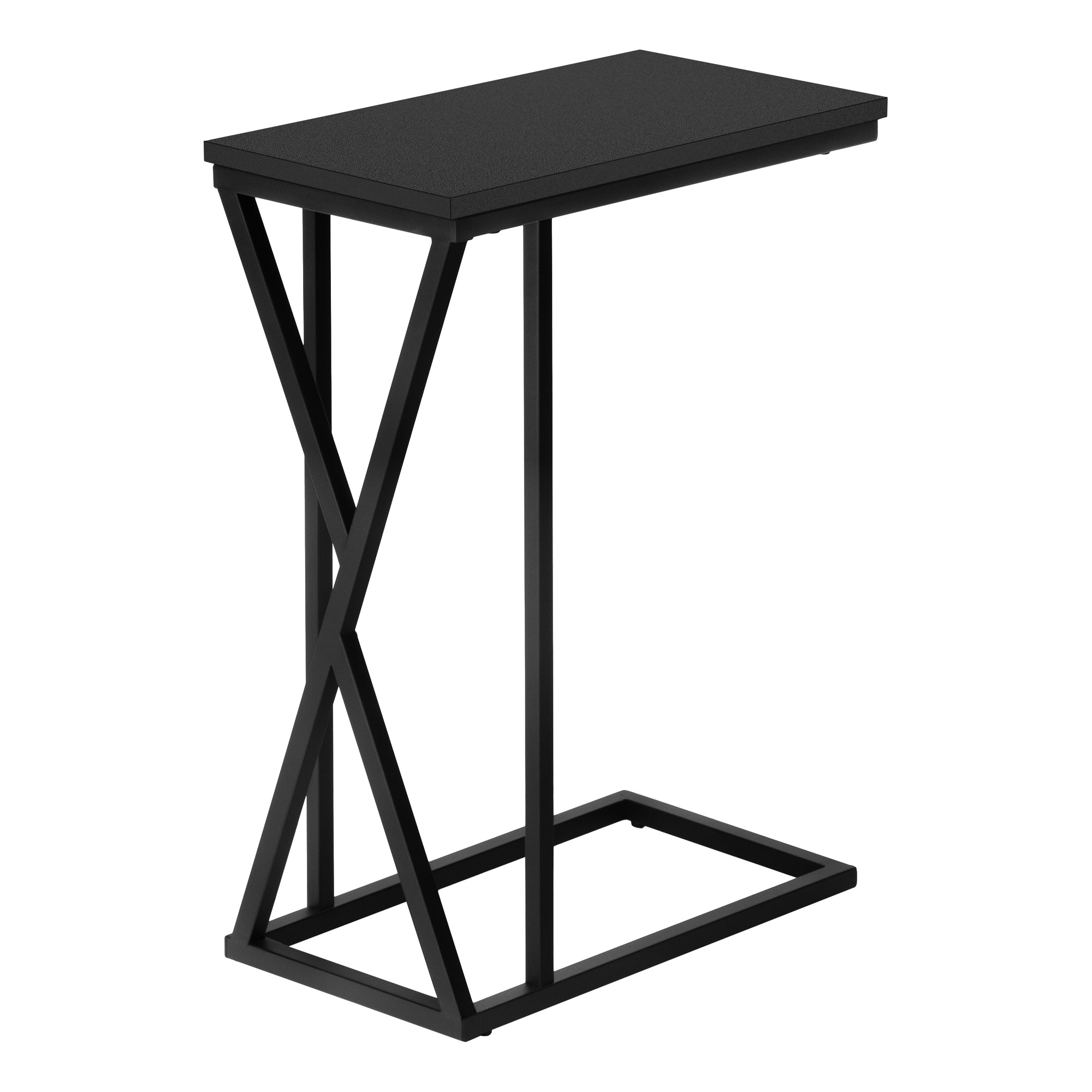 Accent Table C-Shaped 25"H Black Metal-Nesting Table-DECOROLALA