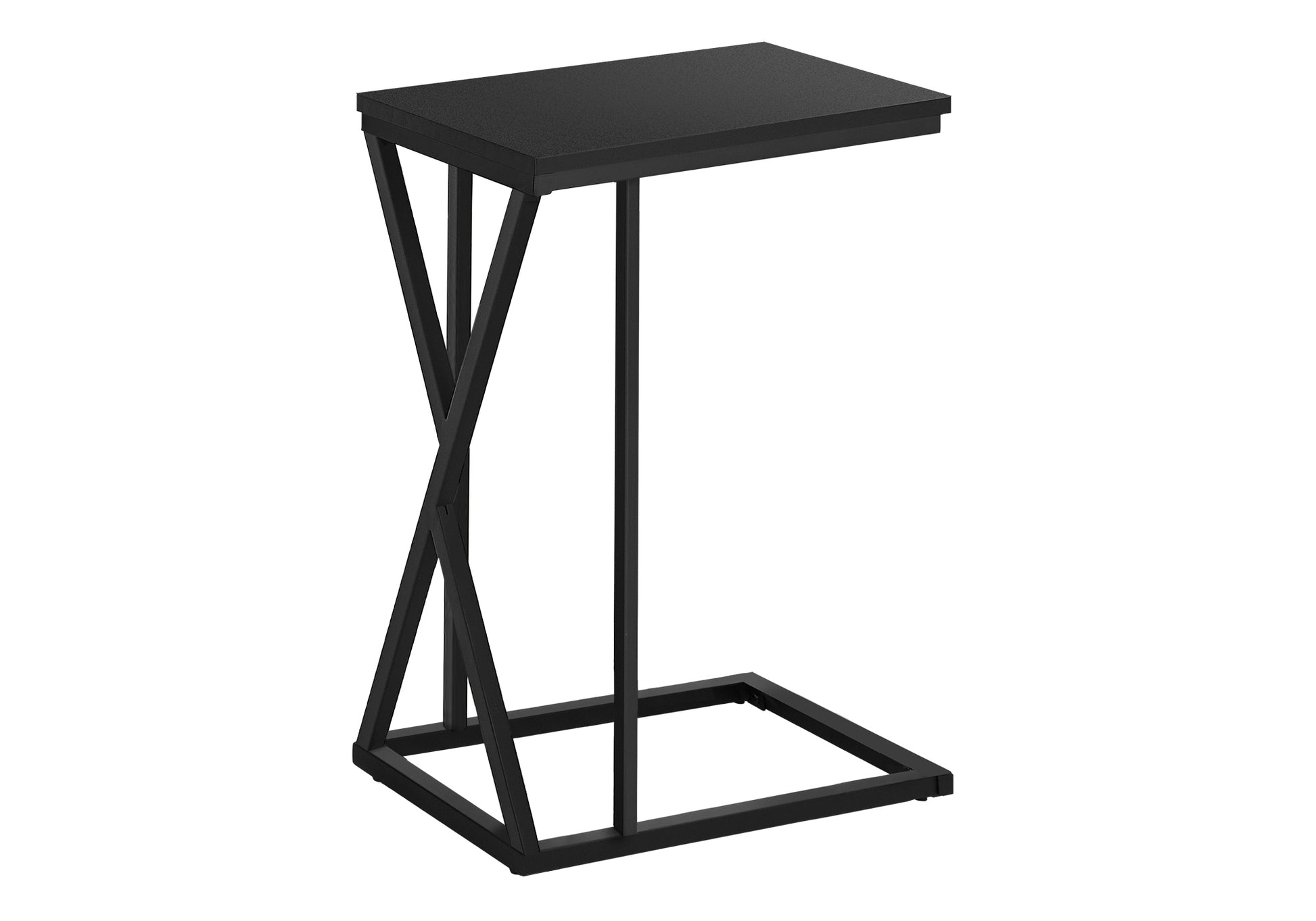 Accent Table C-Shaped 25"H Black Metal-Nesting Table-DECOROLALA