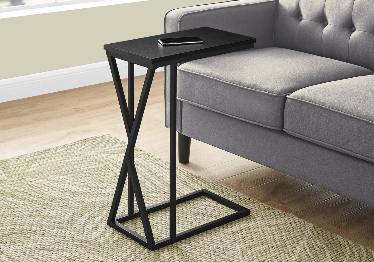 Accent Table C-Shaped 25"H Black Metal-Nesting Tables-DECOROLALA