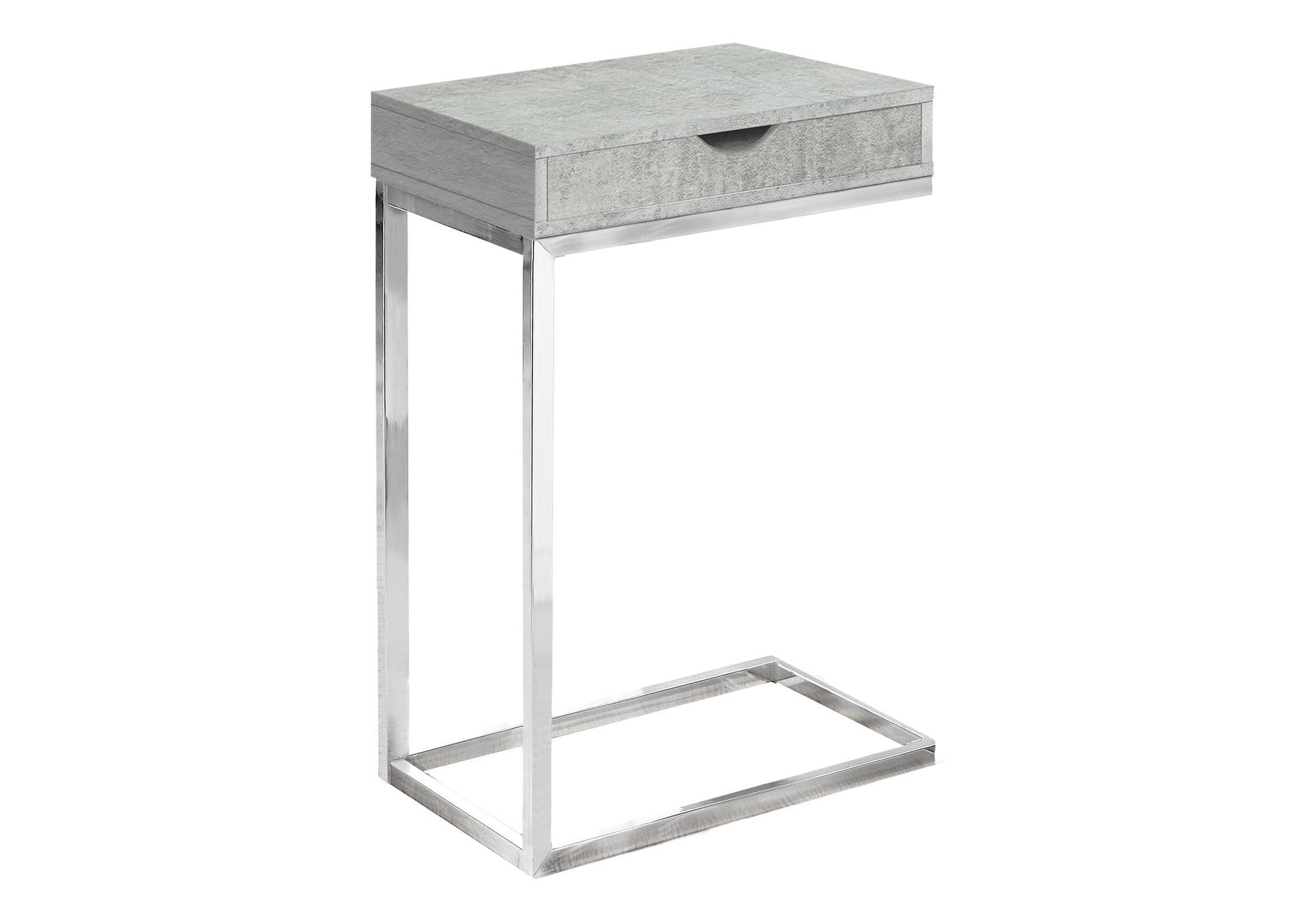 Accent Table Espresso C-Shape with Drawer-Coffee Table-DECOROLALA