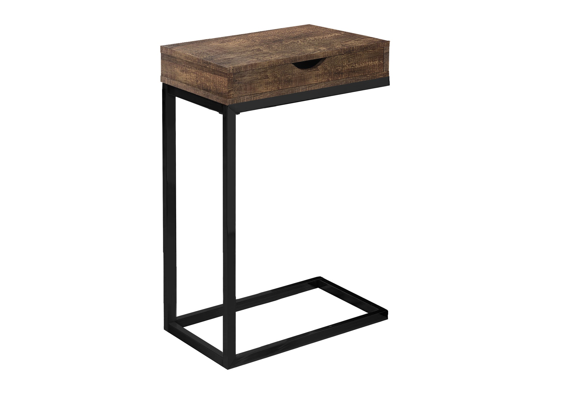 Accent Table Espresso C-Shape with Drawer-Coffee Table-DECOROLALA