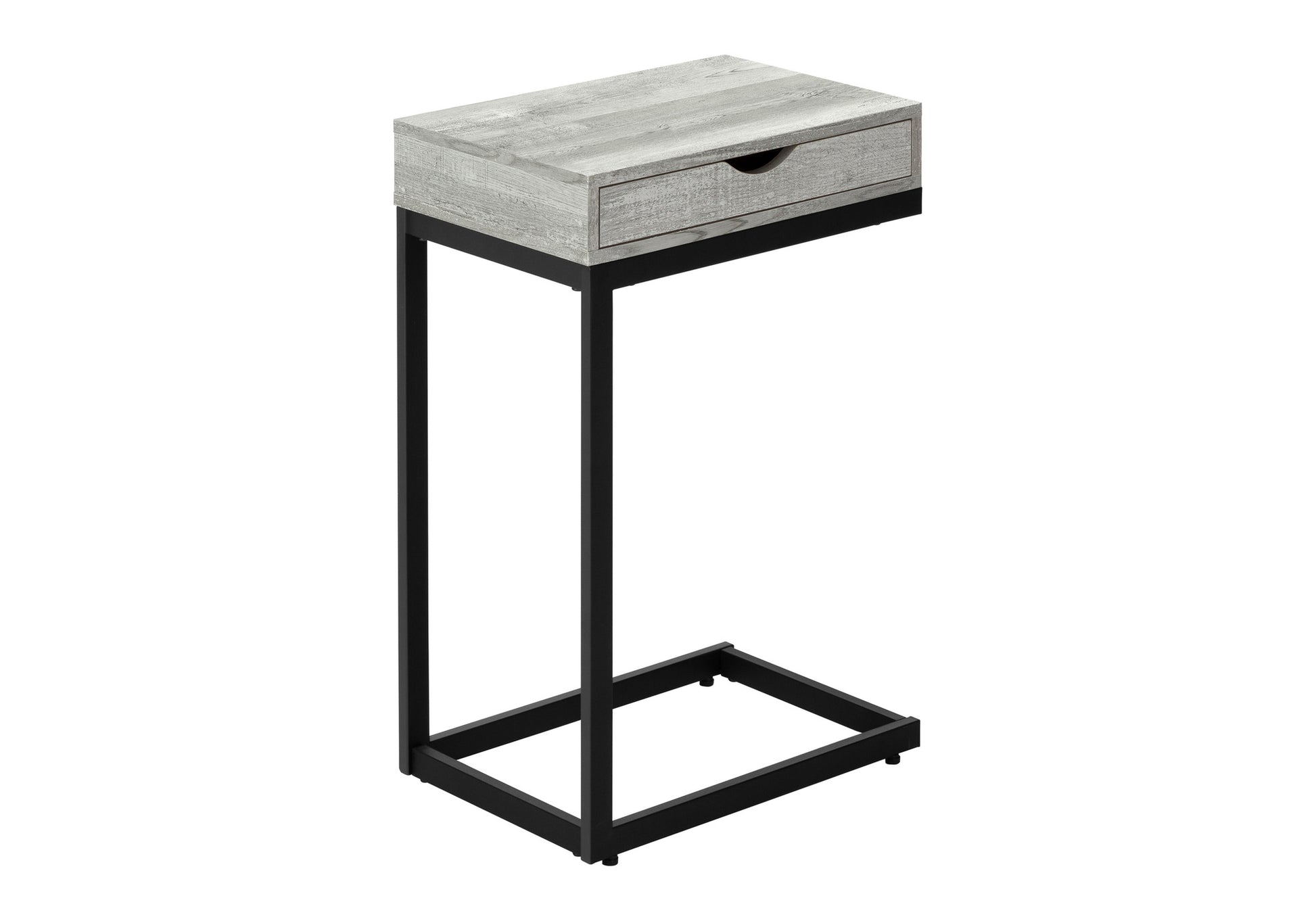 Accent Table Espresso C-Shape with Drawer-Coffee Table-DECOROLALA