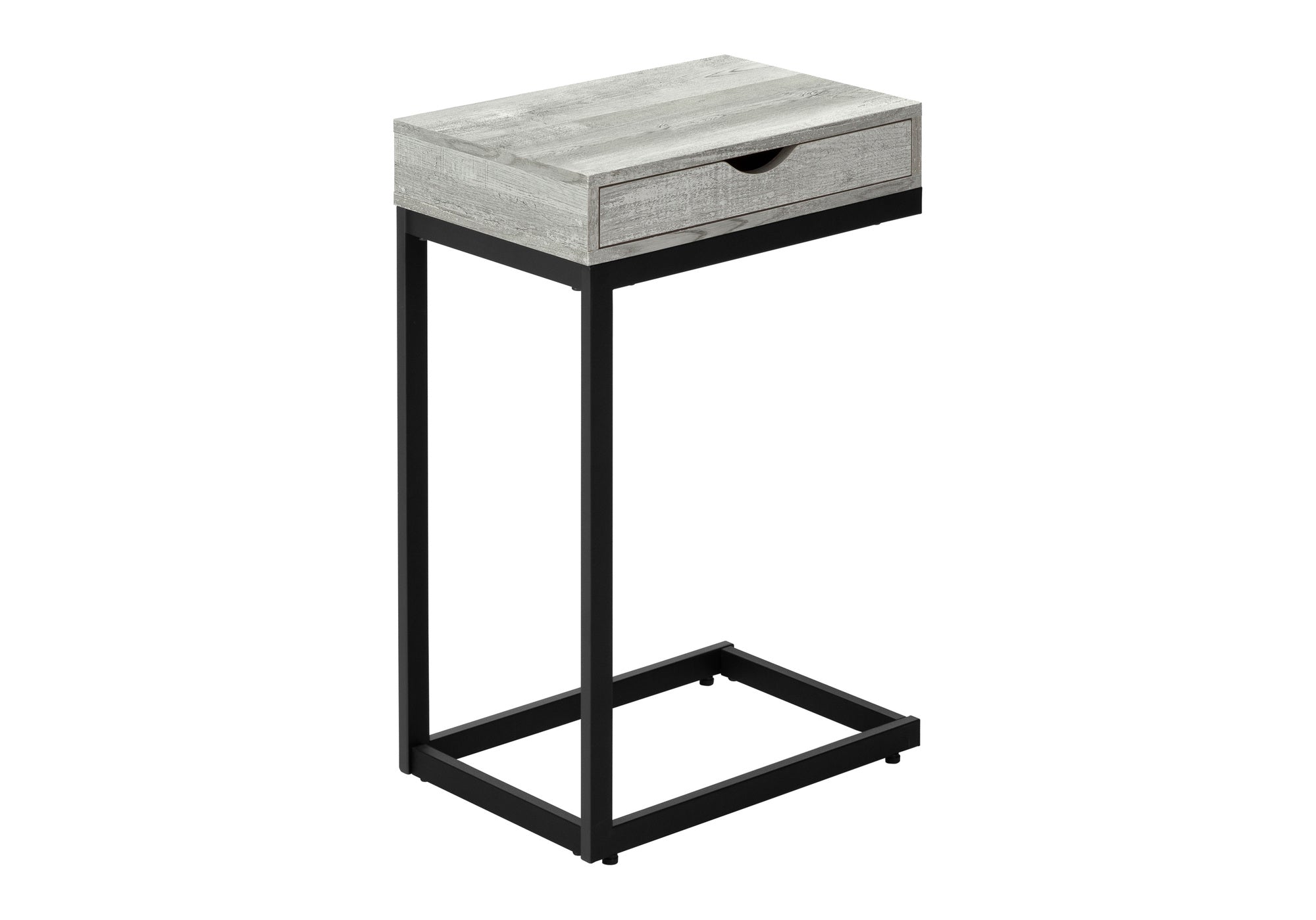 Accent Table Espresso C-Shape with Drawer-Coffee Table-DECOROLALA