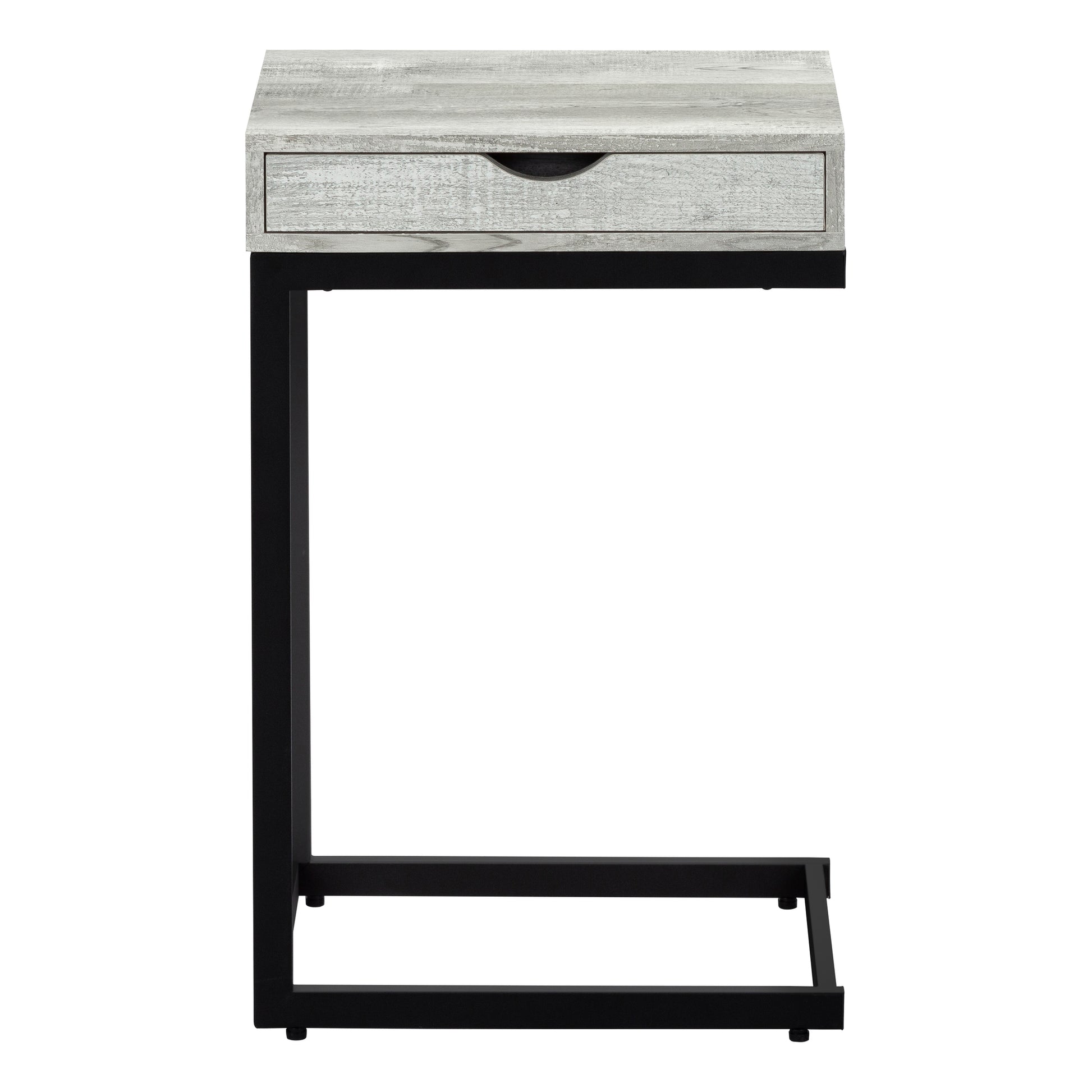 Accent Table Espresso C-Shape with Drawer-Coffee Table-DECOROLALA