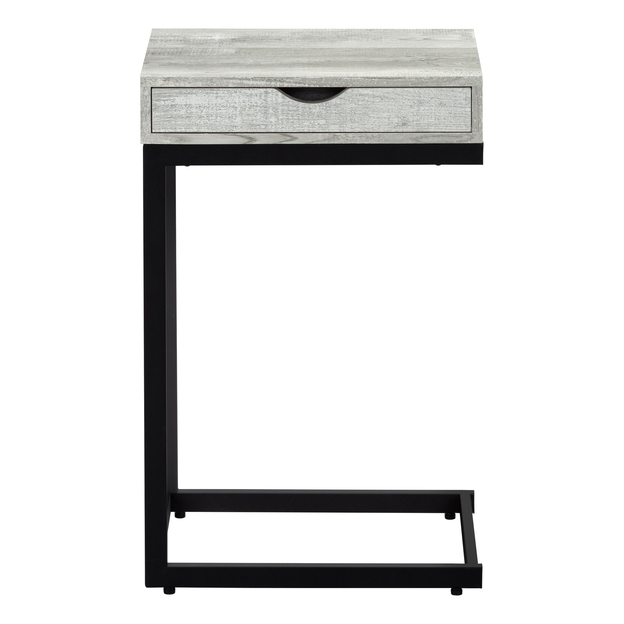 Accent Table Espresso C-Shape with Drawer-Coffee Table-DECOROLALA