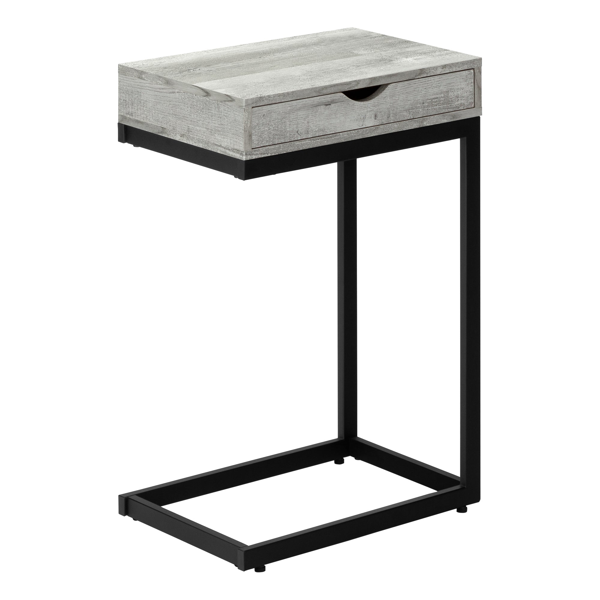Accent Table Espresso C-Shape with Drawer-Coffee Table-DECOROLALA