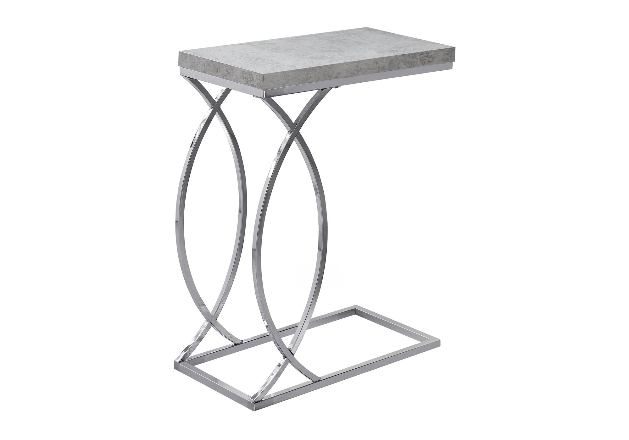 Accent Table - Glossy White With Chrome Metal-Accent Table-DECOROLALA