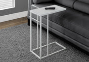 Accent Table - White Metal With Frosted Tempered Glass-Accent Table-DECOROLALA