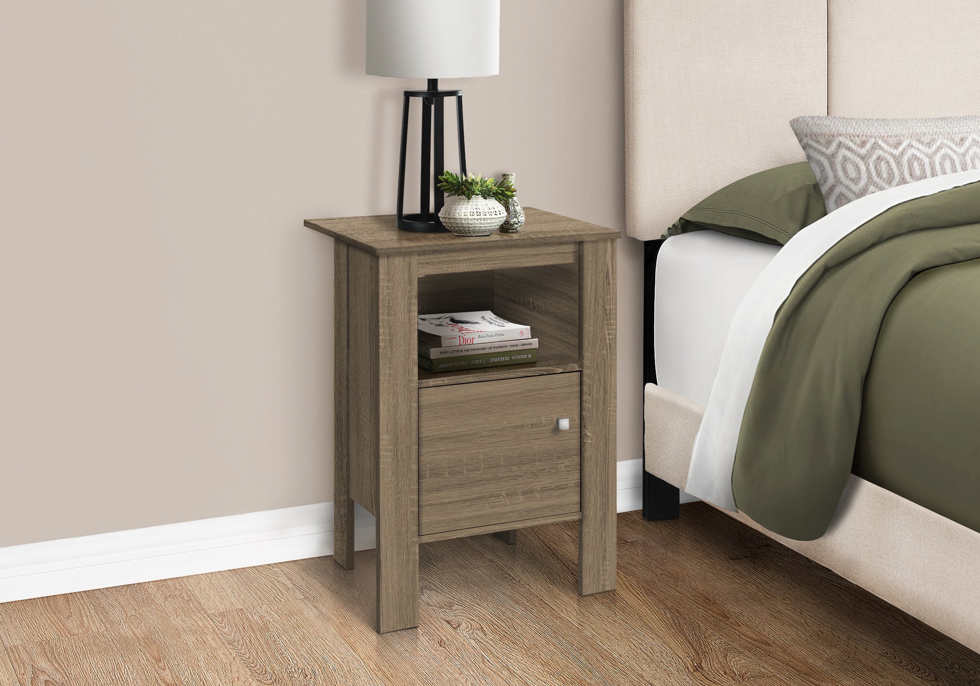 Accent Table with Storage - Black/Grey-Accent Table-DECOROLALA