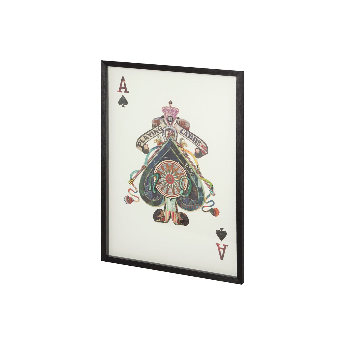 Ace of Spades II Paper Mosaic Framed Wall Art-Framed Art Import-DECOROLALA