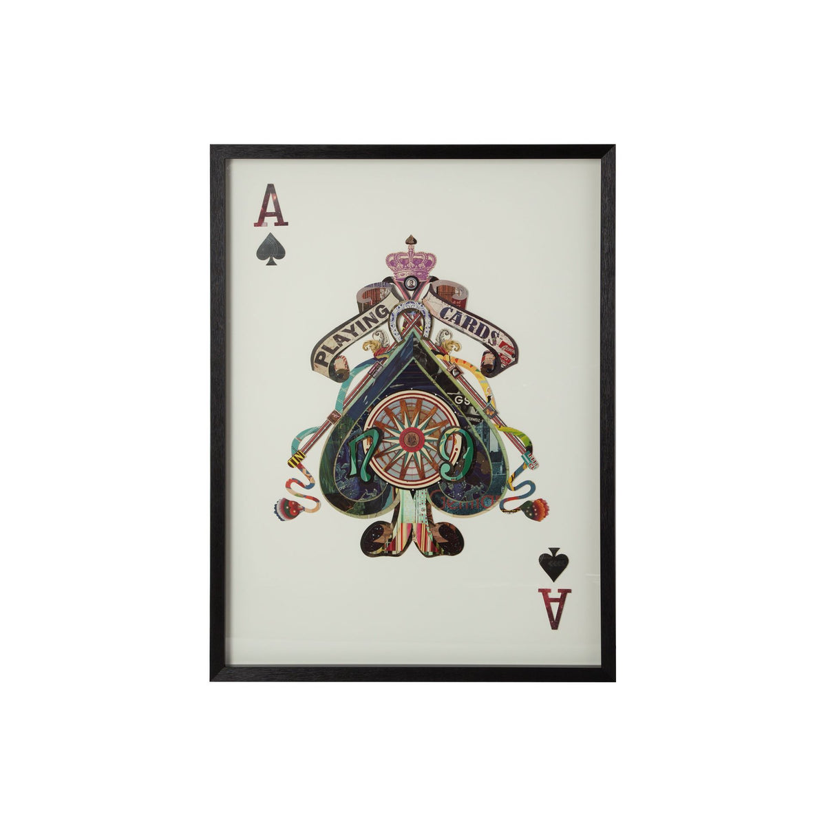 Ace of Spades II Paper Mosaic Framed Wall Art-Framed Art Import-DECOROLALA
