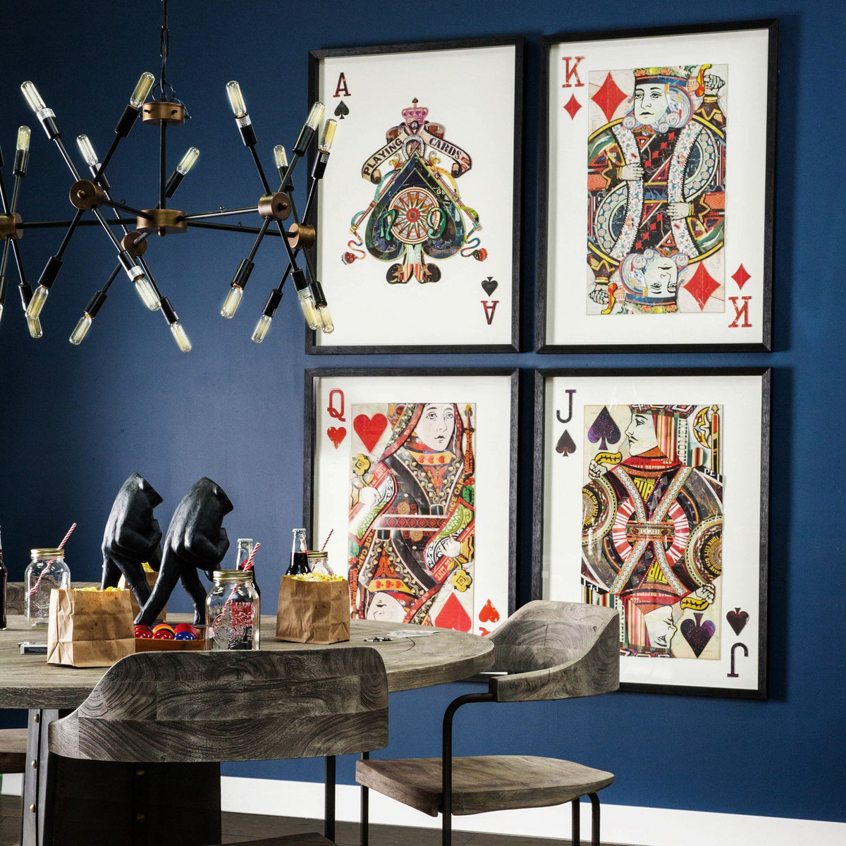 Ace of Spades II Paper Mosaic Framed Wall Art-Framed Art Import-DECOROLALA