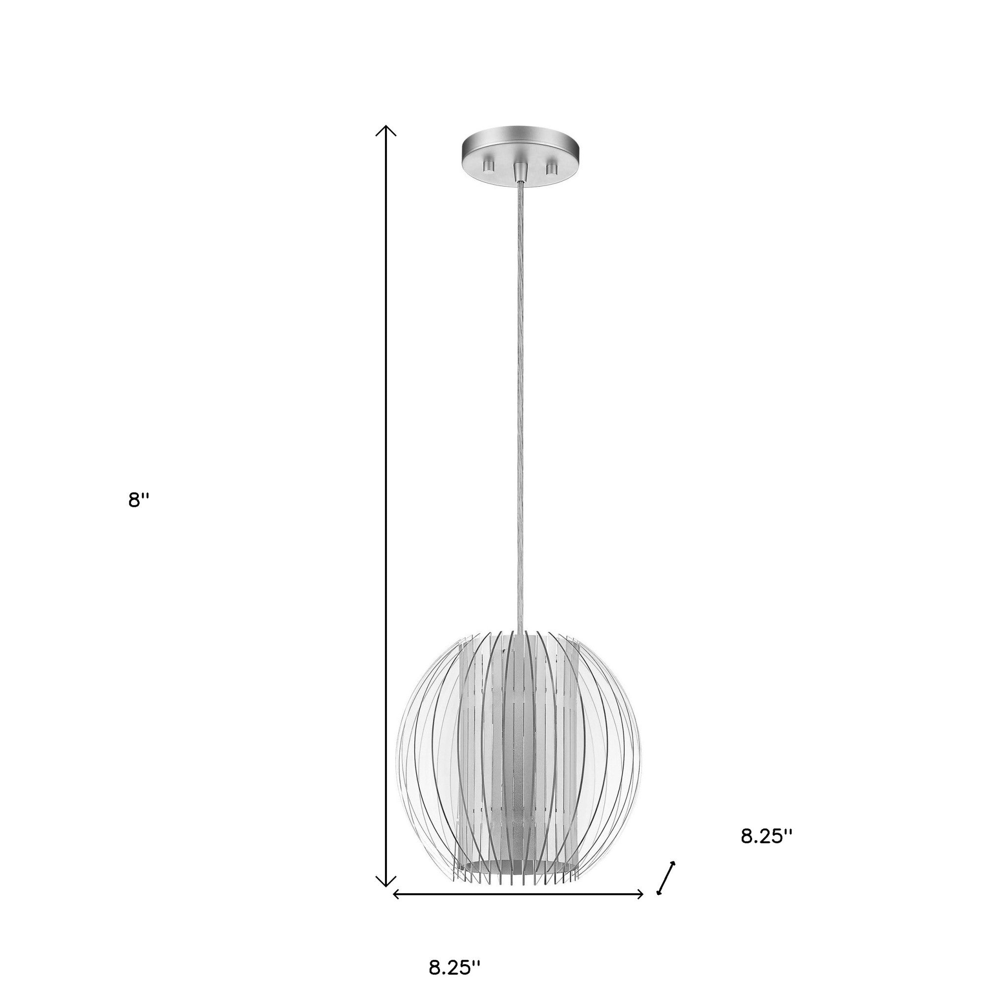 Acrylic and Steel Shade Hanging Globe Light-Chandeliers-DECOROLALA