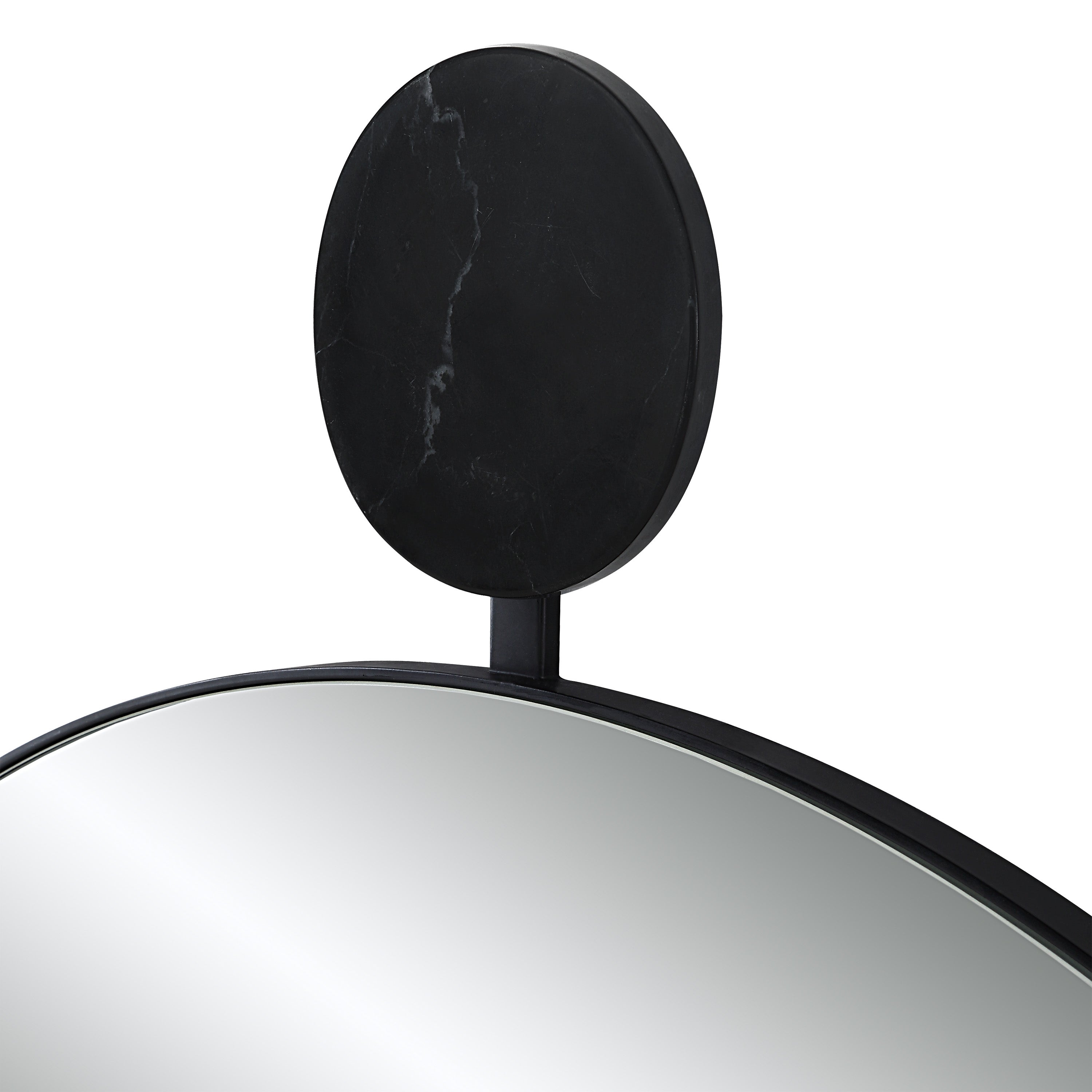 Adamas 42" H x 36" W Wall Mirror, Black-Mirror-DECOROLALA