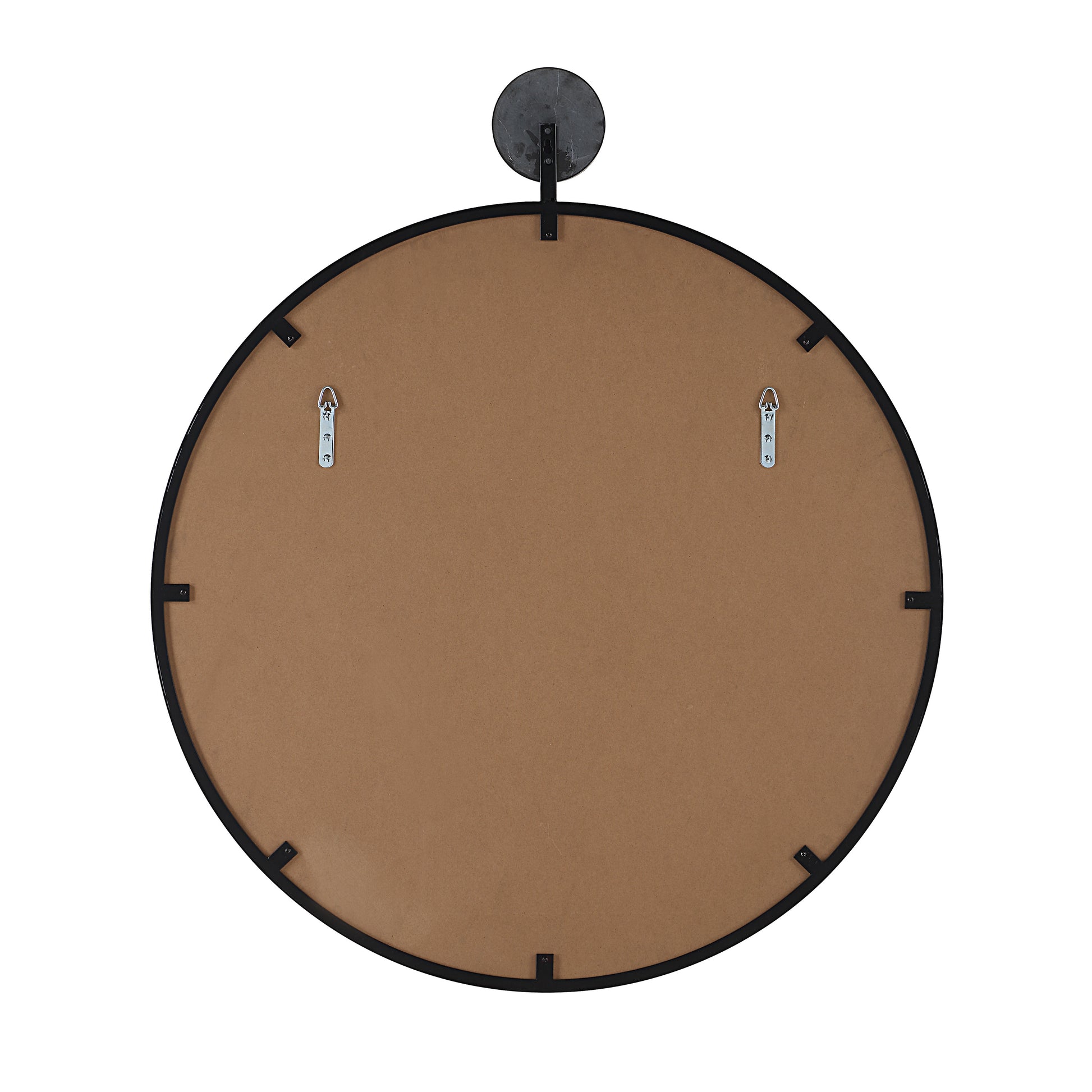 Adamas 42" H x 36" W Wall Mirror, Black-Mirror-DECOROLALA