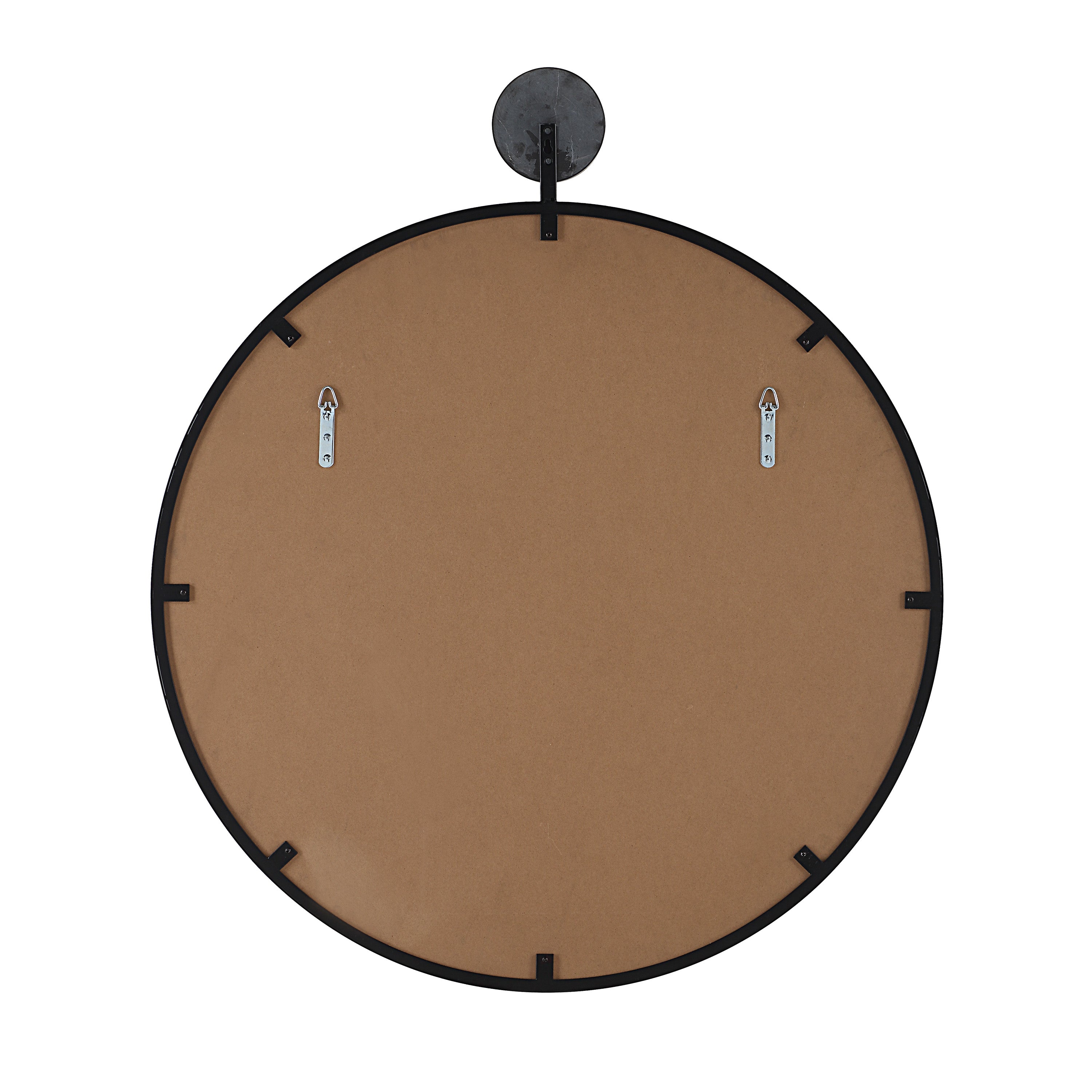 Adamas 42" H x 36" W Wall Mirror, Black-Mirror-DECOROLALA