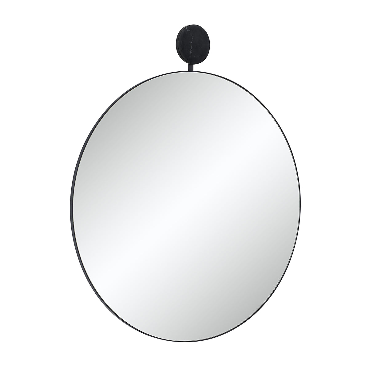 Adamas 42" H x 36" W Wall Mirror, Black-Mirrors-DECOROLALA