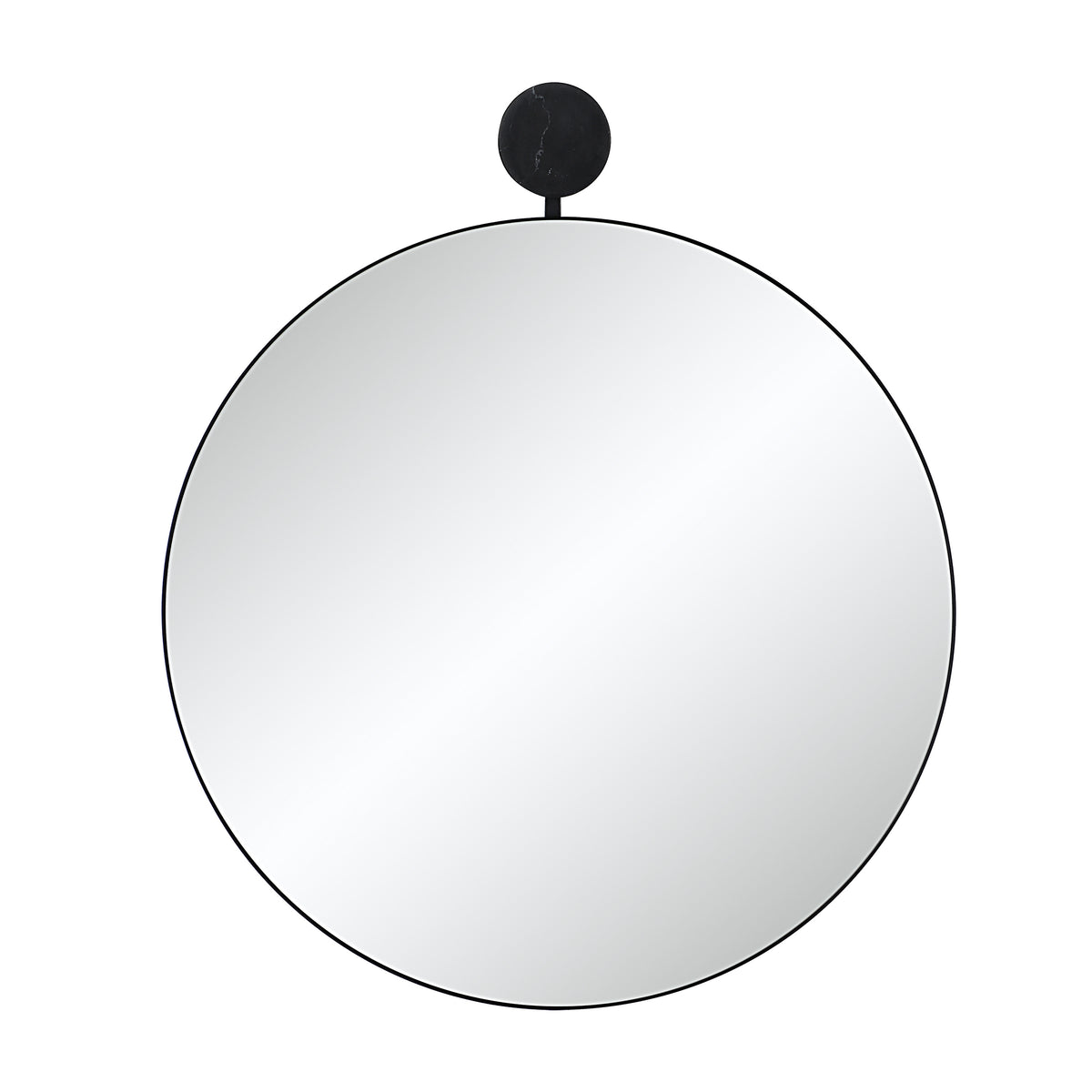 Adamas 42" H x 36" W Wall Mirror, Black-Mirrors-DECOROLALA