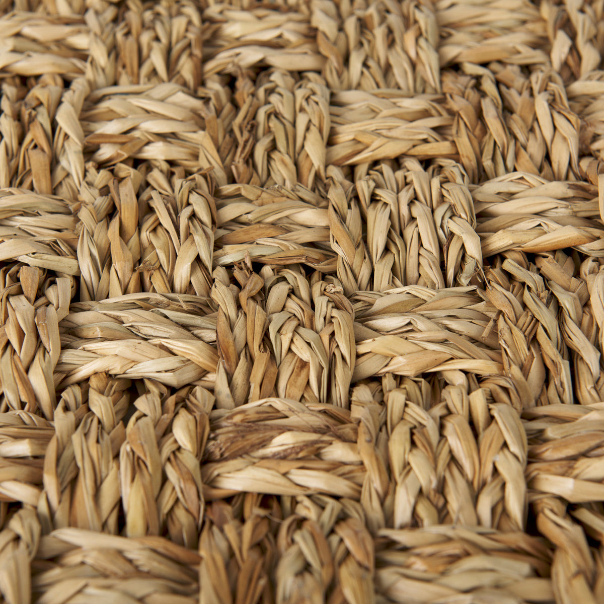 Adele 17.7L x 17.7W x 17.7H Medium Brown Seagrass Woven Square Pouf-Poufs-DECOROLALA