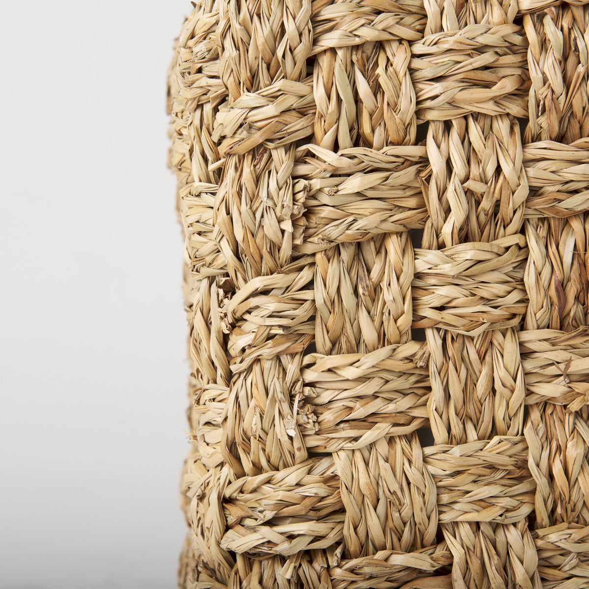 Adele 17.7L x 17.7W x 17.7H Medium Brown Seagrass Woven Square Pouf-Poufs-DECOROLALA
