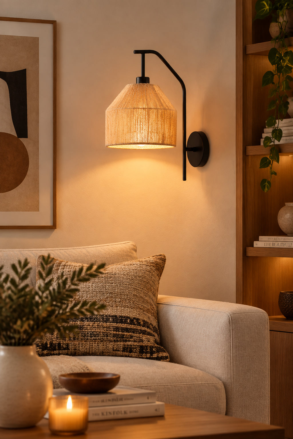 Adesso Amalfi Wall Lamp - Black 18" Dimmable-Lighting-DECOROLALA