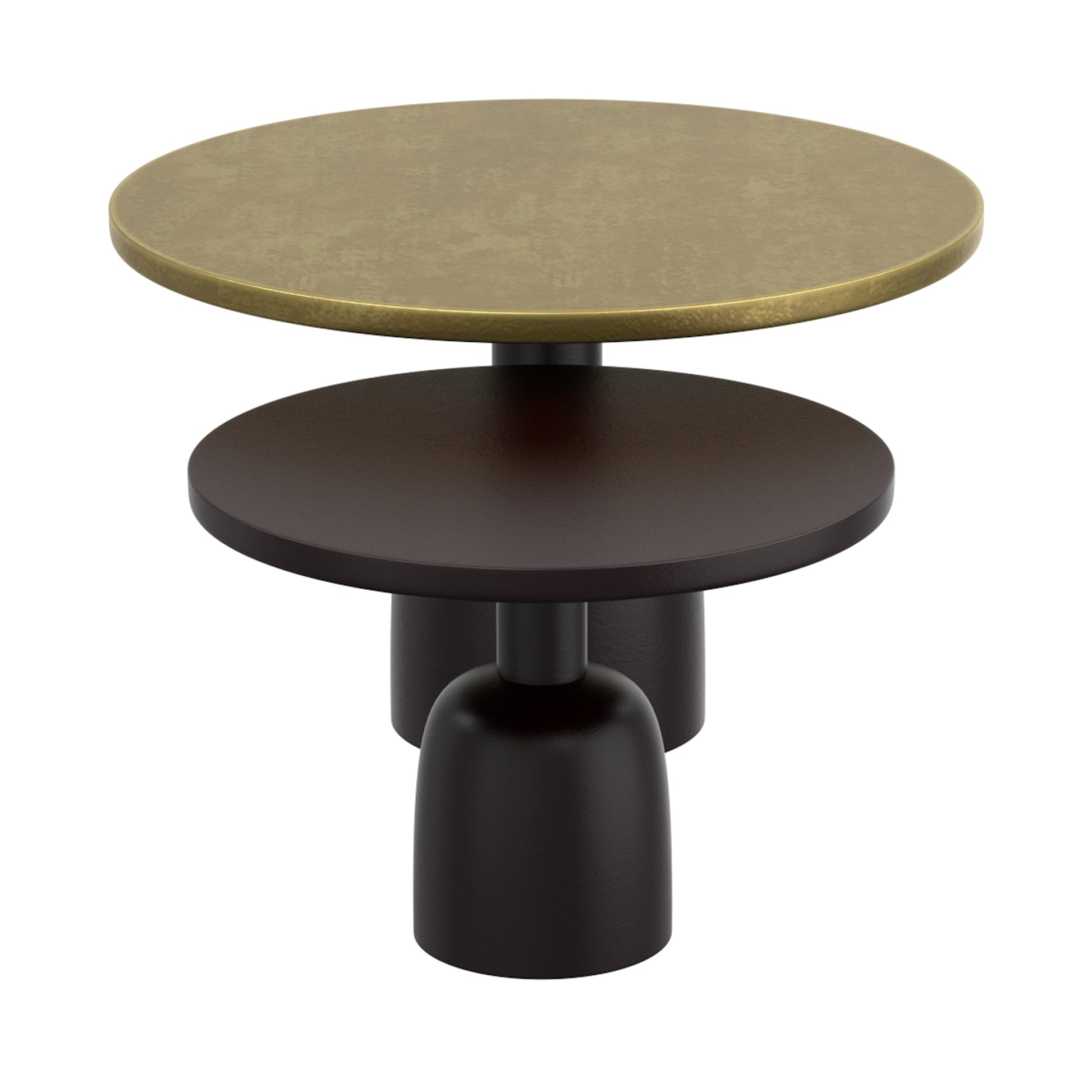 Adira 2-Piece Nesting Coffee Table Set - Antique Gold and Black-DECOROLALA