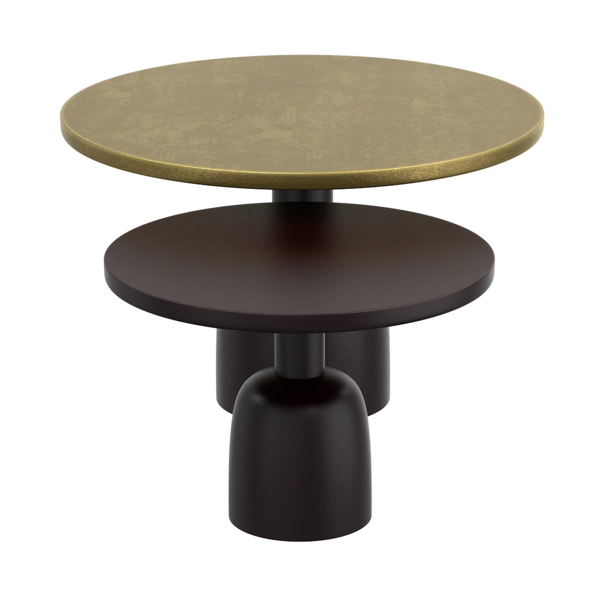 Adira 2-Piece Nesting Coffee Table Set - Antique Gold and Black-DECOROLALA