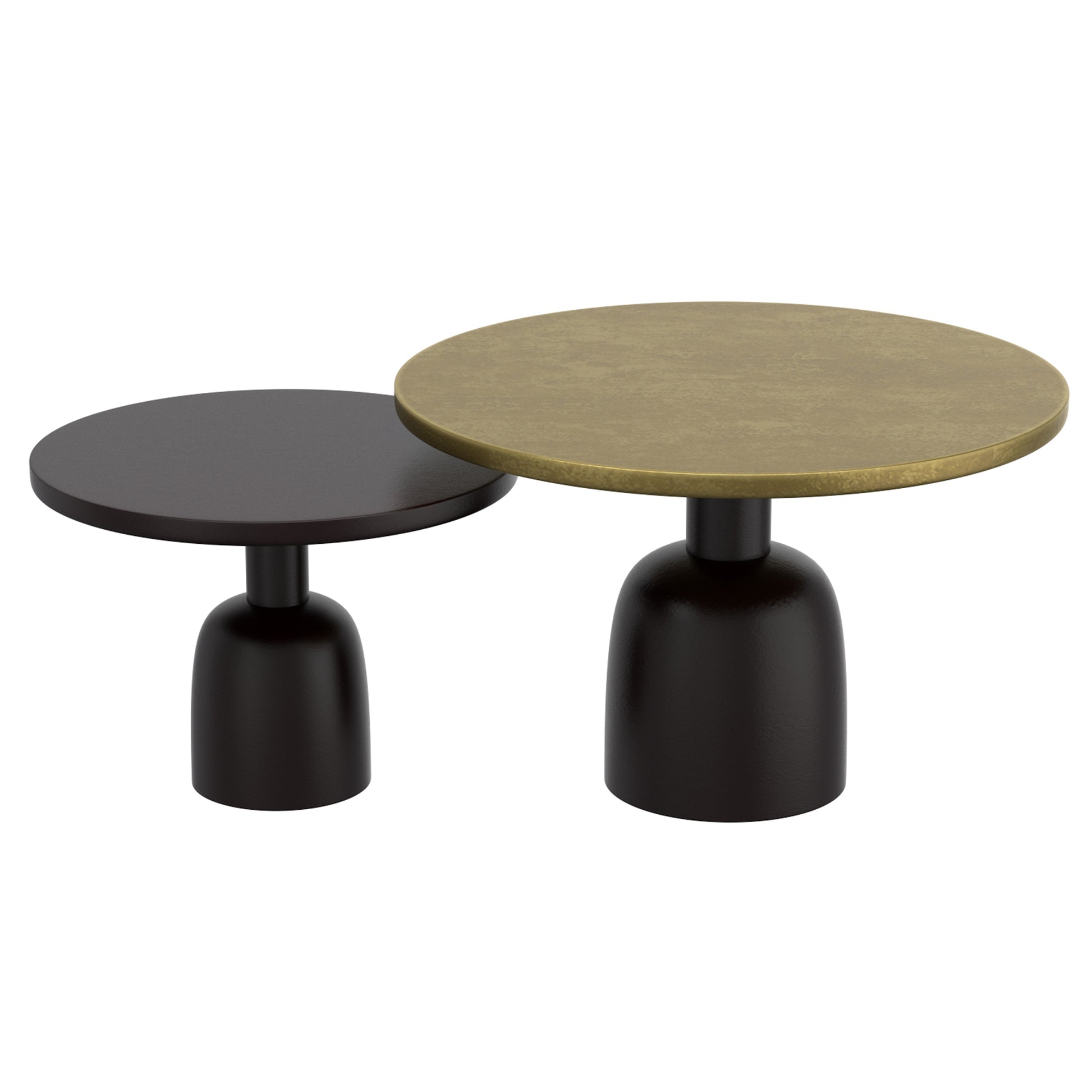 Adira 2-Piece Nesting Coffee Table Set - Antique Gold and Black-DECOROLALA