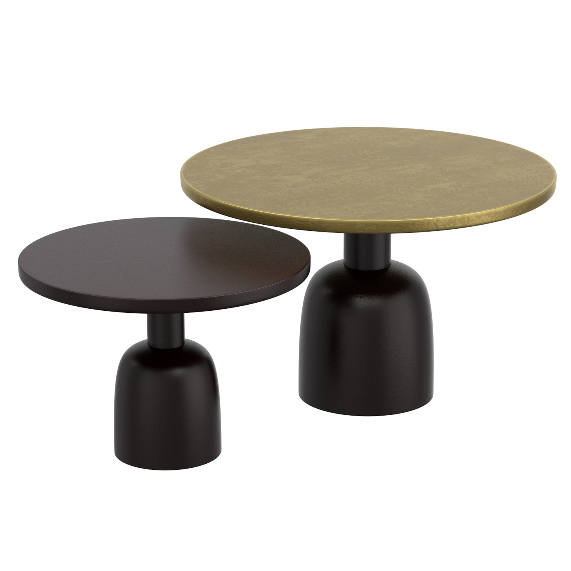 Adira 2-Piece Nesting Coffee Table Set - Antique Gold and Black-DECOROLALA