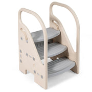 Adjustable 3-Step Helper Stool with Safety Handles and for kids-Gray-Kids Chairs & Seating-DECOROLALA