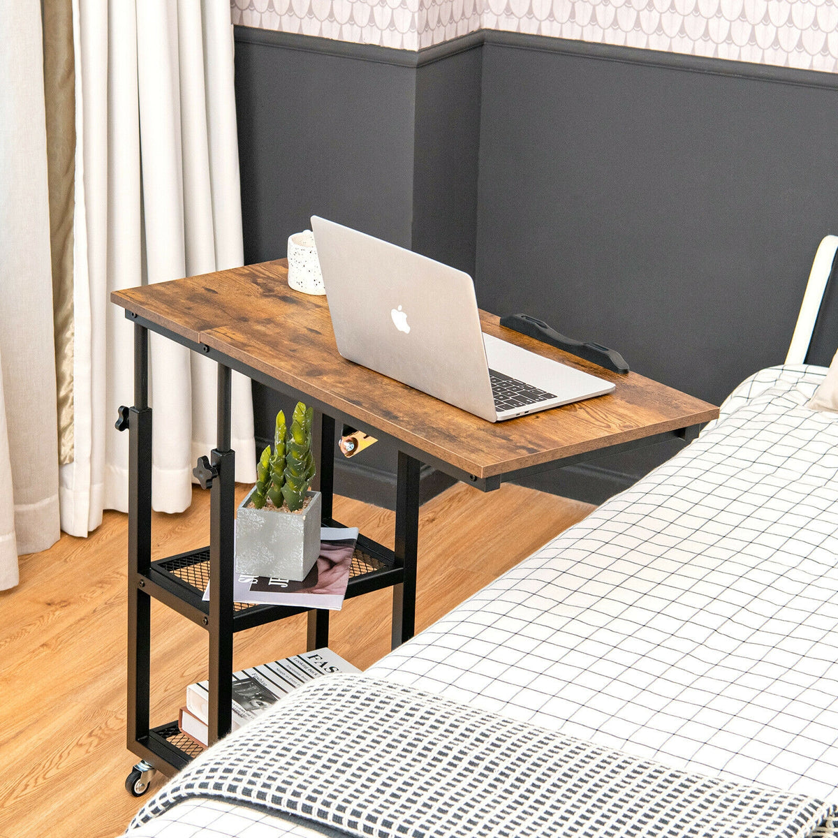 Adjustable C-Shaped Bedside Table-End & Side Tables-DECOROLALA